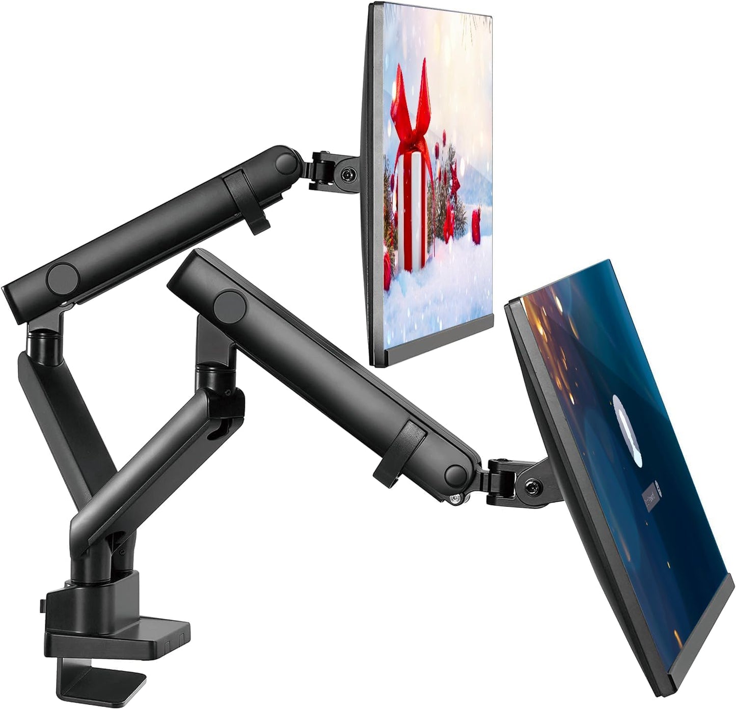 Dual Monitor Stand, Dual Monitor Arm, Dual Monitor Mount vesa Mount, up to 32 inch Monitor Desk Mount, soporte Monitor arms & Monitor Stands for 2 Monitors, Dual Monitor Riser Stand