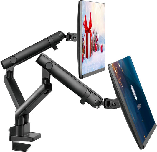 Dual Monitor Stand, Dual Monitor Arm, Dual Monitor Mount vesa Mount, up to 32 inch Monitor Desk Mount, soporte Monitor arms & Monitor Stands for 2 Monitors, Dual Monitor Riser Stand