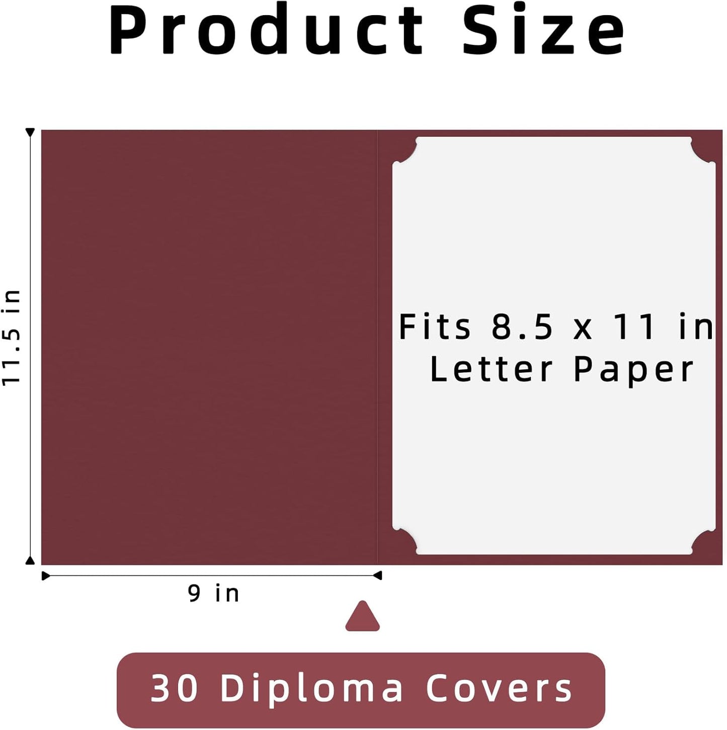 HAUTOCO 30 Packs Certificate Holders, Burgundy Diploma Holders, Document Award Covers Certificate Folders with Gold Foil Border for 8.5x11 Letter Size
