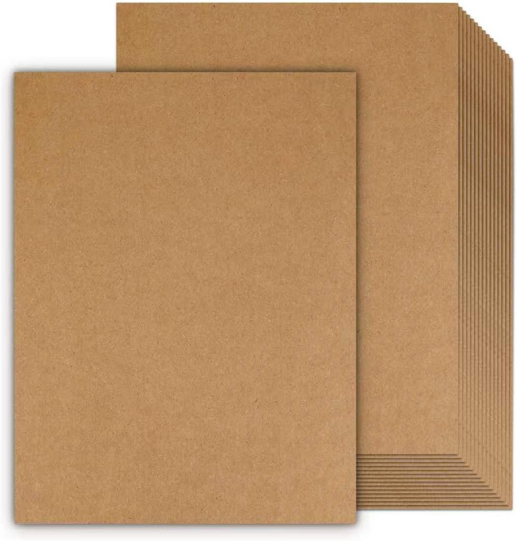 100 Sheets Kraft Paper Brown Cardstock 8.5 x 11, Goefun 80lb Card Stock Printer Paper for Invitations, Menus, Crafts, DIY Cards