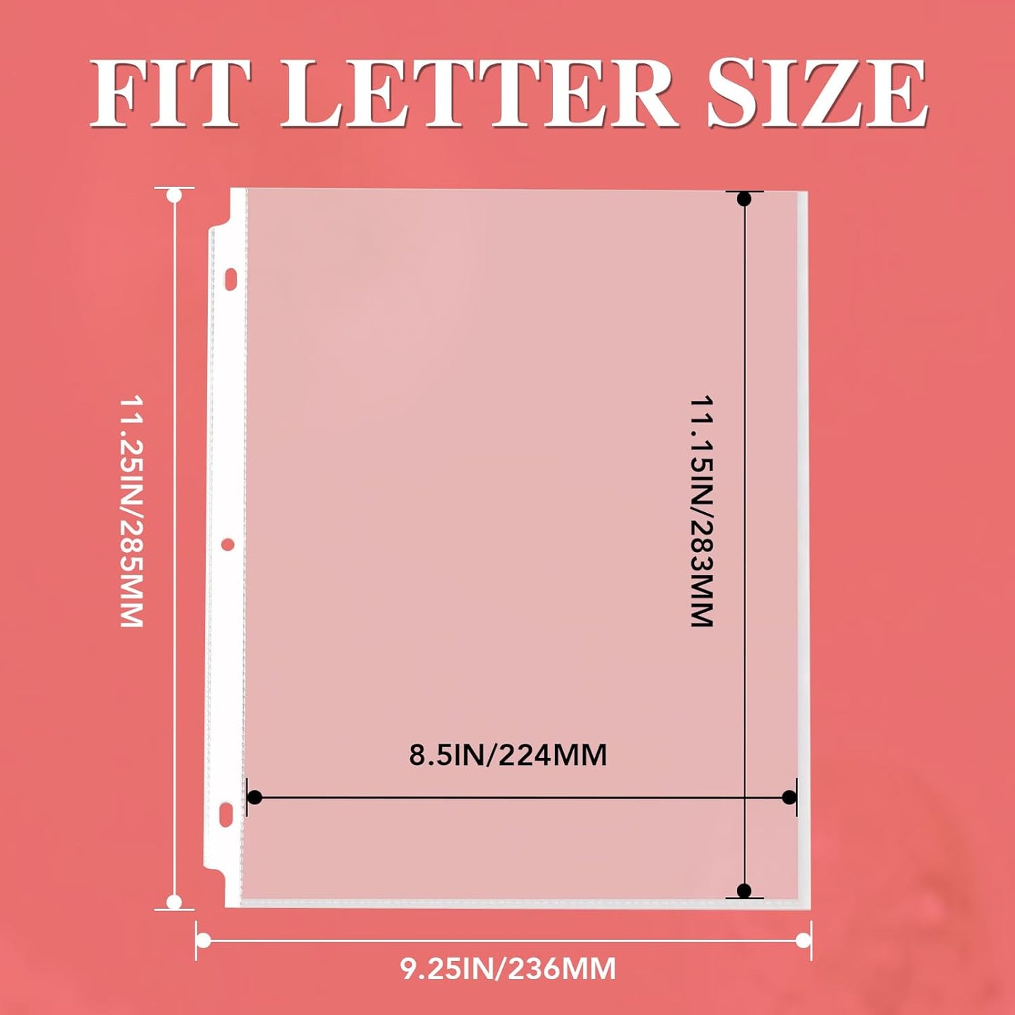 600 Pack Sheet Protectors 8.5 x 11 inch Clear Page Protectors for 3 Ring Binder, Plastic Sleeves for Papers, Document