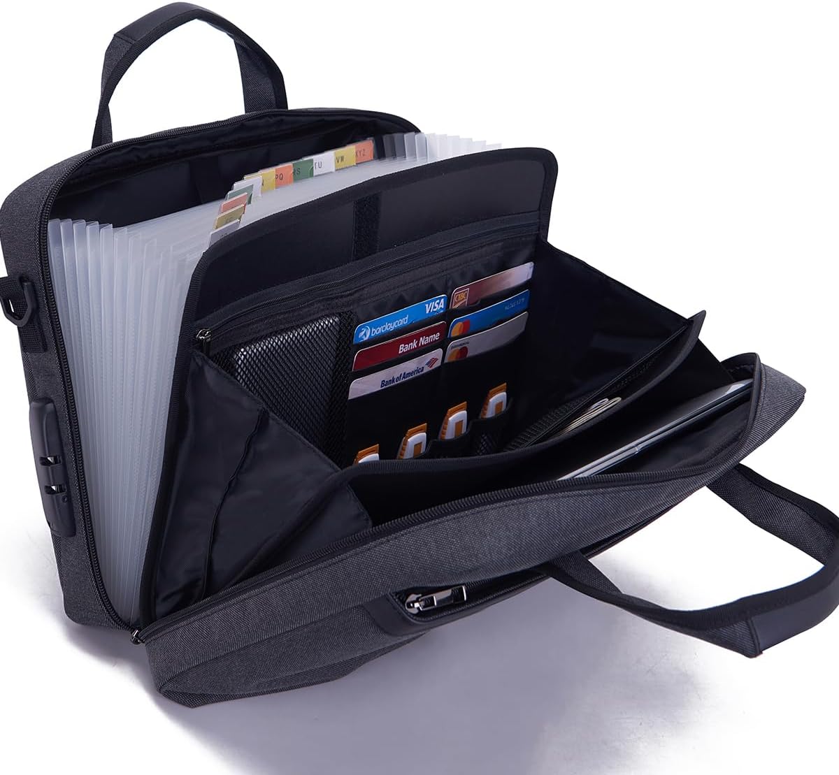 BARDOLPH Heavy Duty Accordian File Organizer with Handle