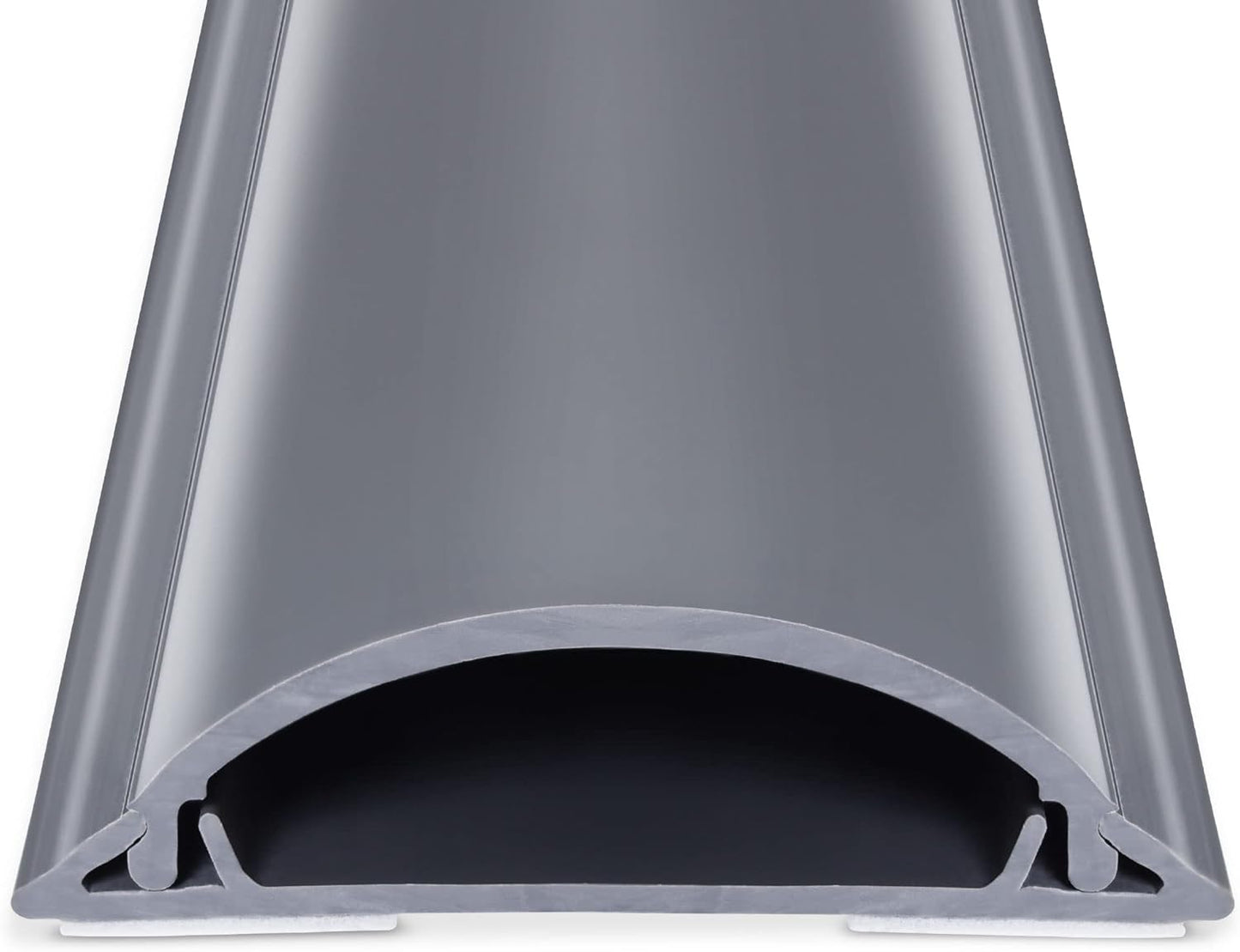 Cord Cover 6.6ft(2xL3.3Ft), Large Capacity Gray PVC Cord Hider - Hard Floor Wire Cover for Cable Management - 1.8" W x 0.6" H