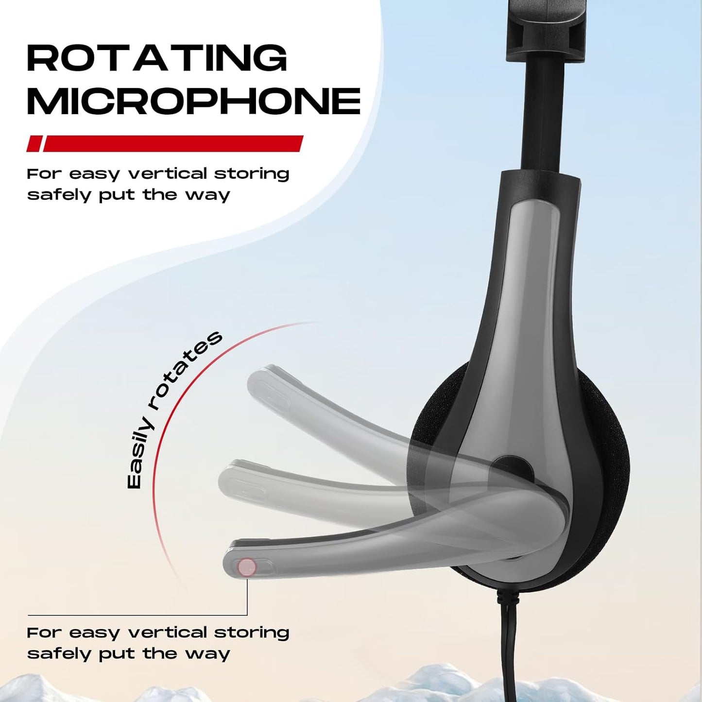 Yunsailing 20 Pack Bulk Classroom Headphones with Microphone Students Wired School Class Set Headphones for School Library Computer Office Adults 3.5 Jack Universal Plug(Grey)