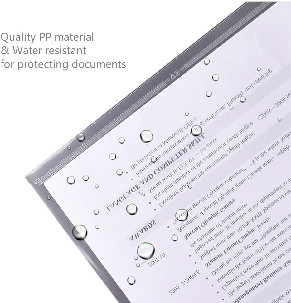 Plastic Envelopes with Button Snap Closure, 20pcs Clear Poly Folders for Documents, Letter Size, A4 Size, for School and Office Supplies