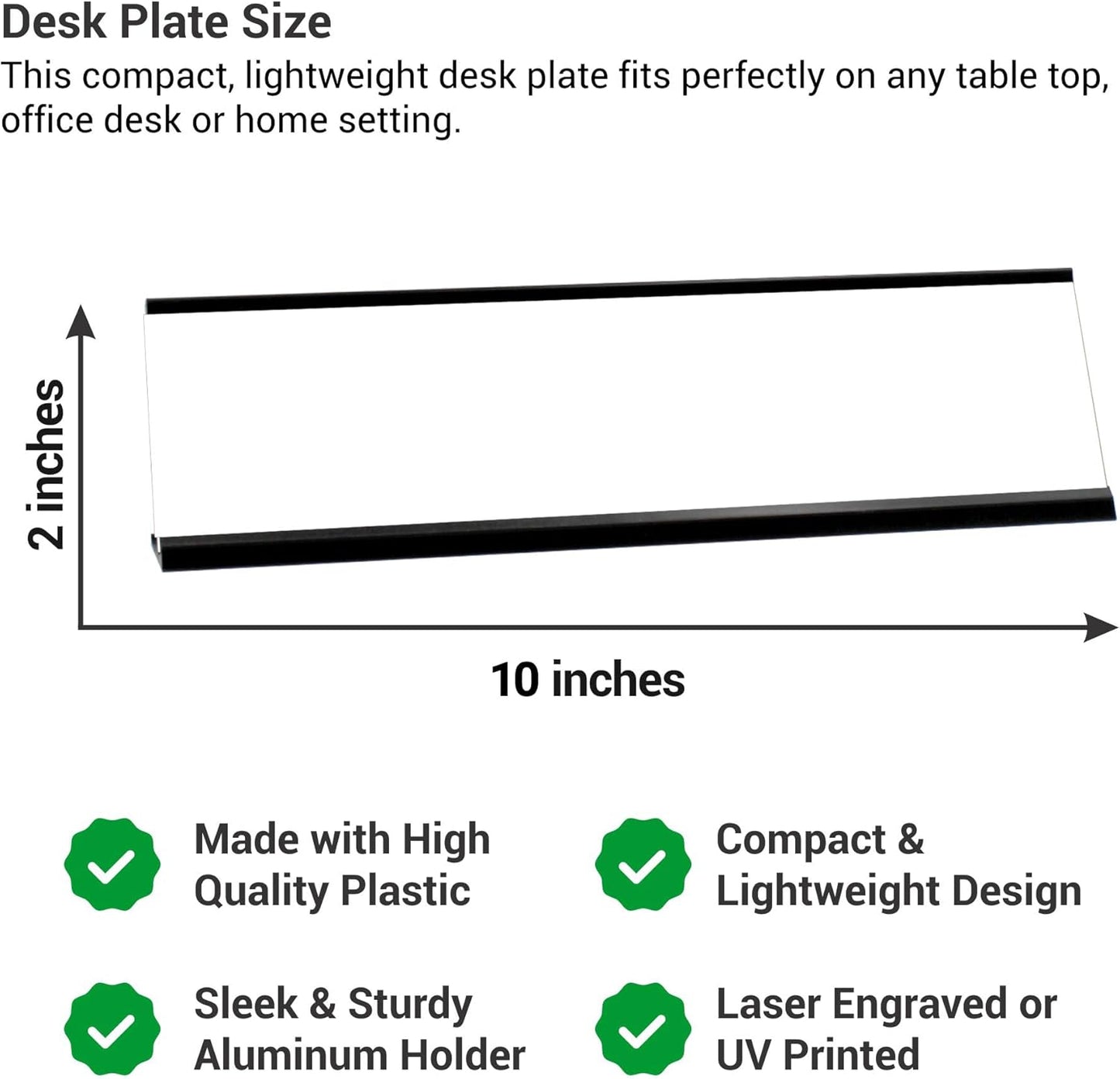 Custom Engraved Desk Plate | Personalized with your Name and Title | Perfect Decor for Office, Business, or Home | Multiple Font and Color Options | 2x8" or 2x10" (Baby Blue w/White Letters, 2x10")