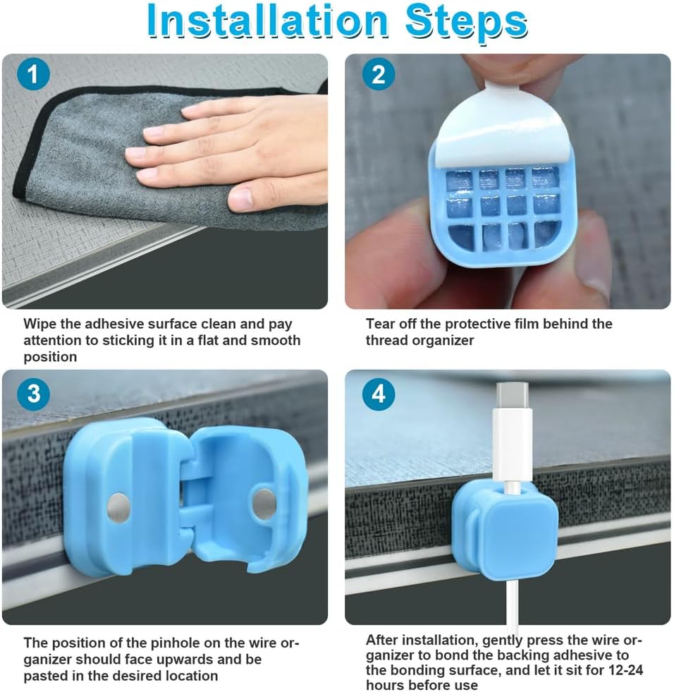 18 Pack Cord Organizer Holder, Magnetic Cable Clips Management, Easy Adhesive Phone Charging Cable Keeper, Hide Or Organize Desk Cable for Kitchen, Office, Car, Nightstand（3Colors）