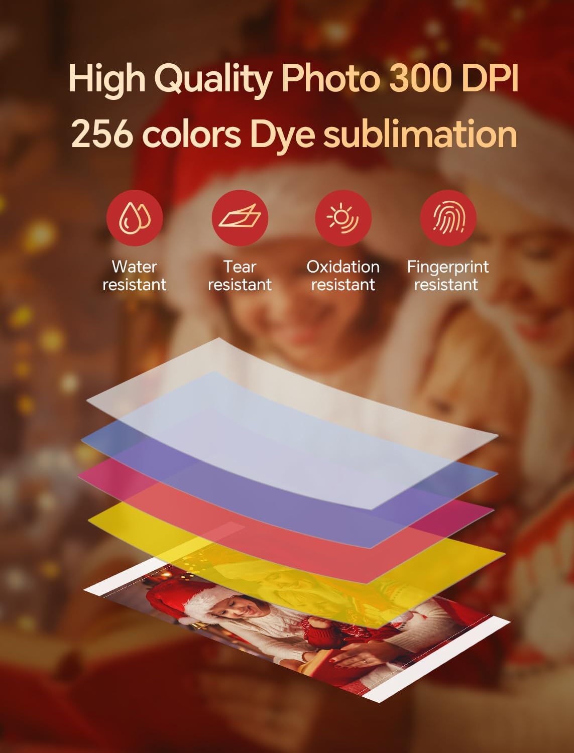 HPRT Photo Printer 4x6,+20 Sheets&1ribbon, Picture Printer for iPhone, Android, Smartphone, AR Video Printing, Portable Photo Printers CP4100