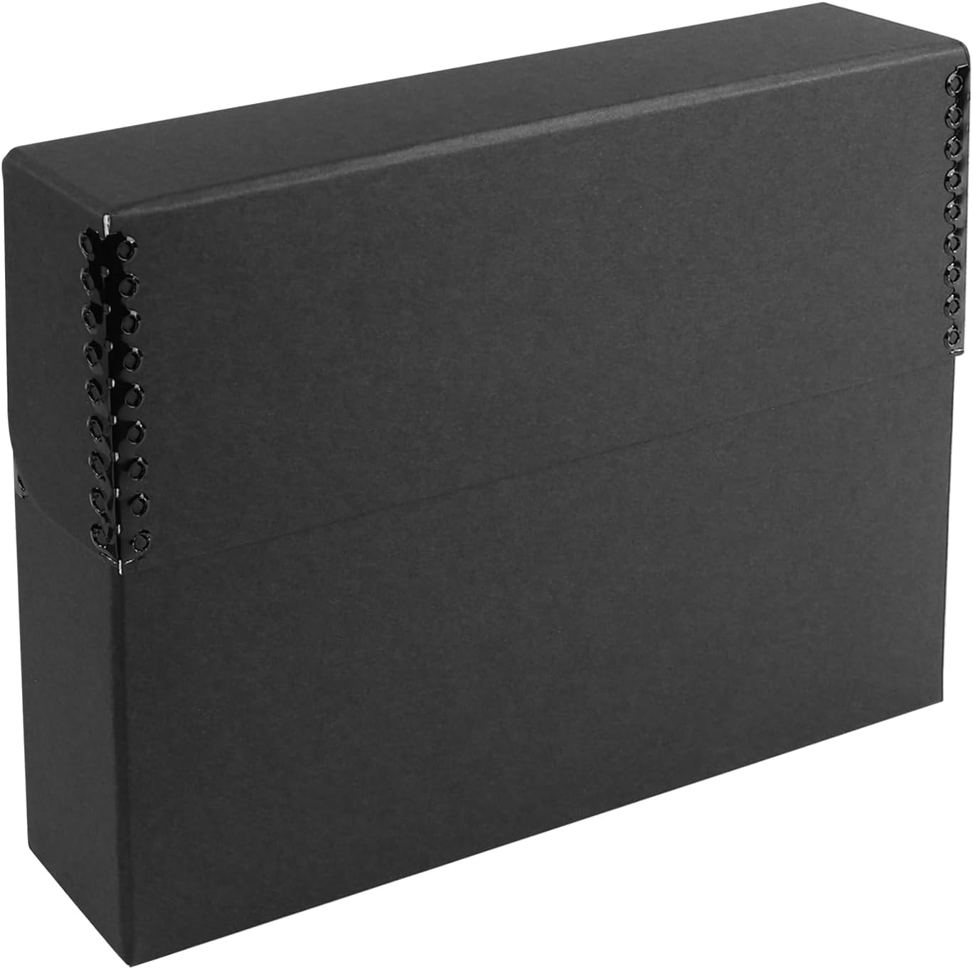 Lineco Archival Document Storage Box with Metal Edge, Acid-Free Black Boxboard, Organize and Store Files, Prints, Photos, Legal-Sized Case 15.5" x 10.5" x 2.5" Wide