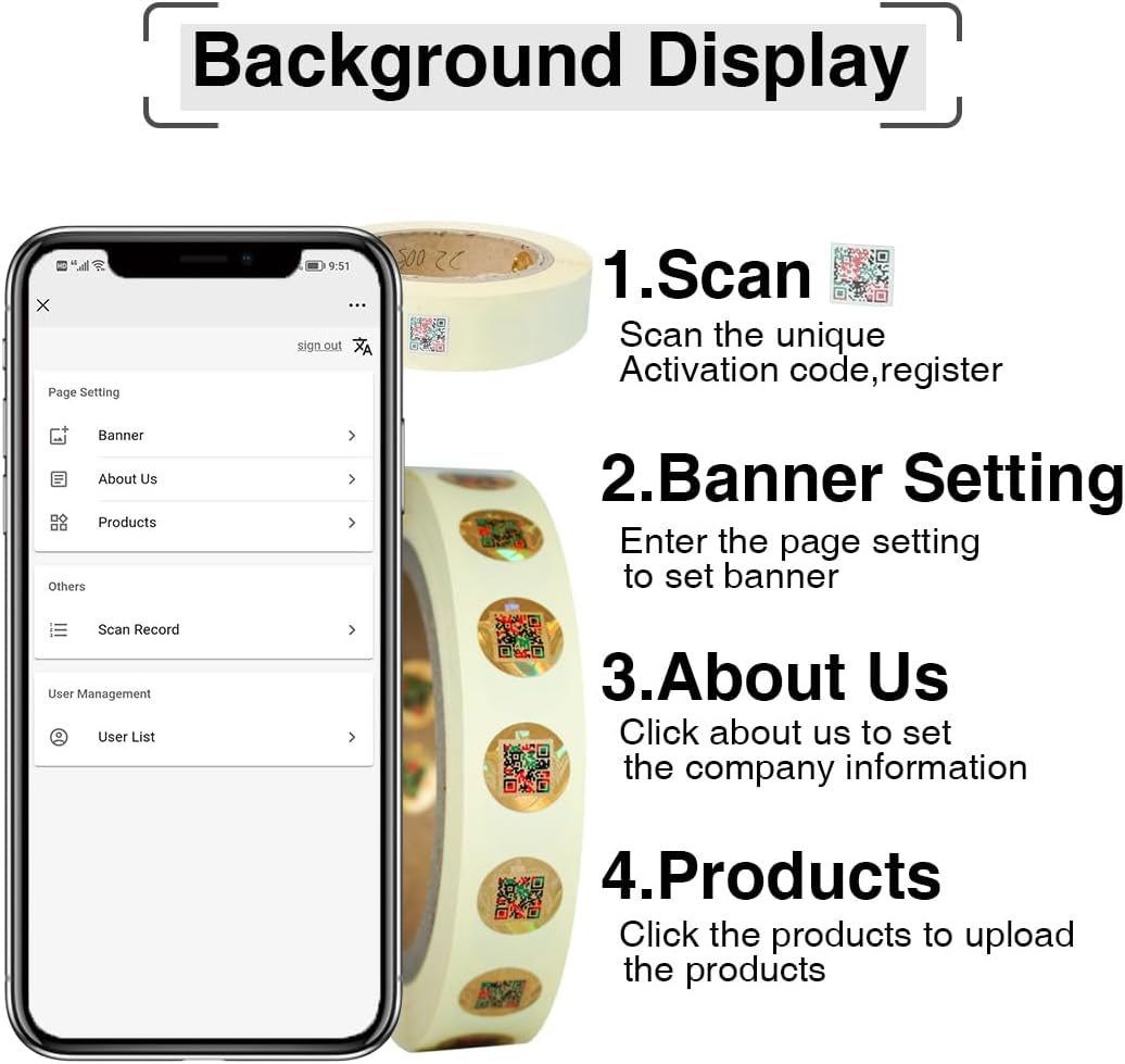 Holographic Anti-Counterfeit QR Code Labels 15 * 15mm Tamper Proof Original Genuine Security Tag Package Round Authentic Self-Adhesive Label QR Code Stickers