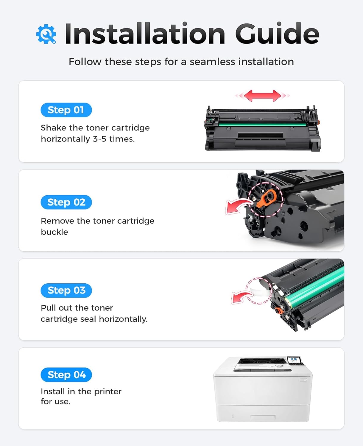 58A Black Toner Cartridge 2-Pack with chip High Yield Replacement for HP 58A CF258A Compatible with HP Laserjet Pro MFP M428dw M428fdn M428fdw M404dn M404dw M404n Enterprise M430f M406dn Printer Ink