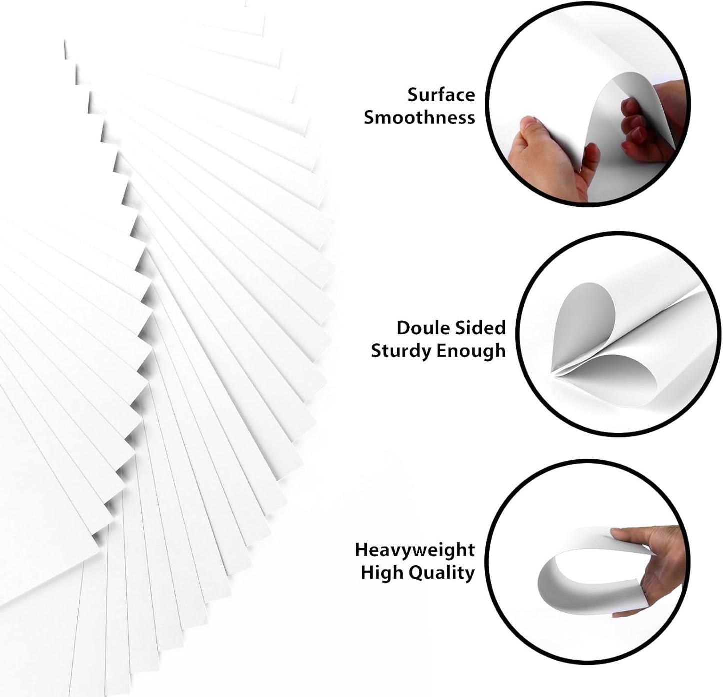 OcePor 100 Sheets White Cardstock 12” x 18”, 92lb/250gsm Black Card Stock, Thick Card Stock Paper, Heavy Cardstock Paper for Printer, Resume, Scrapbooks, Art, Crafts, Business Cards