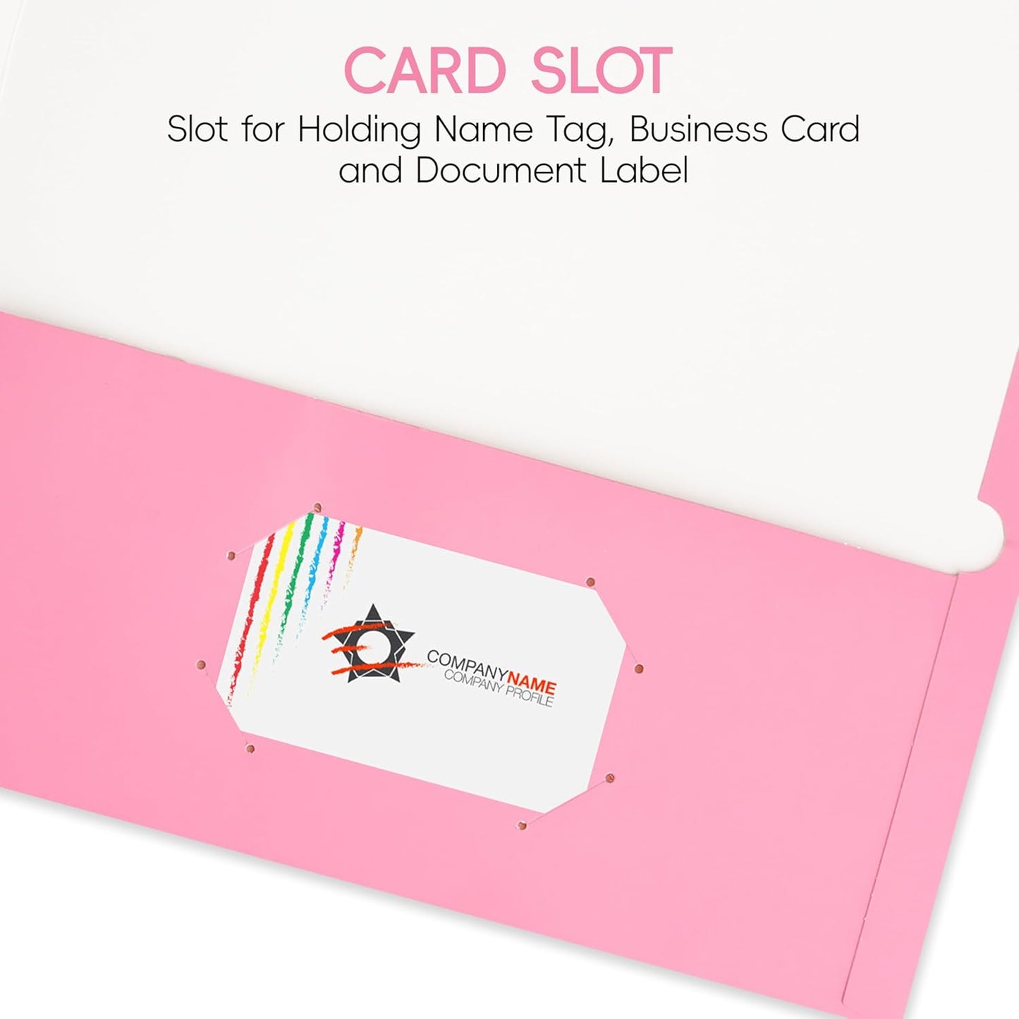 50 Pack Folders with Pockets, Pocket Folders Fit Letter Size Paper, with Business Card Slot, 2-Pocket Folder for School Office Home Business