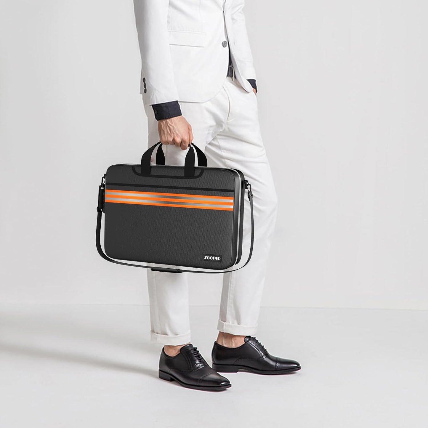 Accordion File Organizer with Lock,Fireproof Document Organizer Bag with Shoulder Strap,Large 13 Pocket Expanding File Folder,Portable Safe Storage for Letter/Legal Files,Books, Laptop-Black