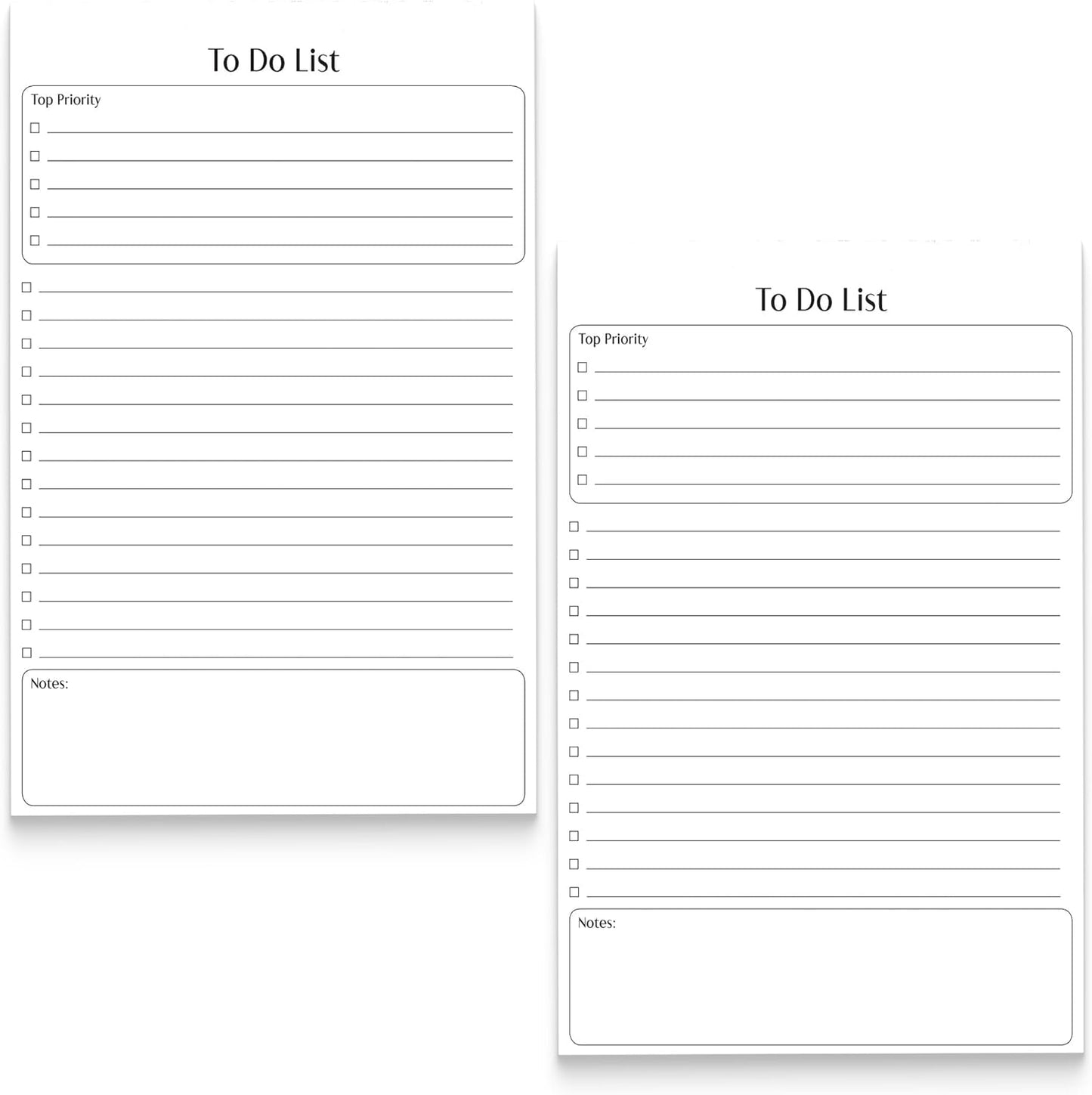 Better Office Products Mini To Do List Notepads, 5.5" x 8.5", Planning Note Pads, 50 Sheets, Daily Agenda Productivity Checklist Organizer, 100 Total Sheets (2 Pack)