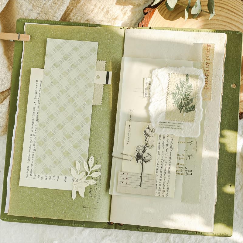 80 Sheets Textured Scrapbook Paper Packs, Assorted Color 120gsm Collage Paper Craft for Art, Scrapbooking, Junk Journals, Card Making, Mixed Media, Journaling, A6 Size