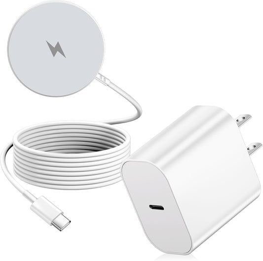 Magnetic Wireless Charger iPhone,Wireless Mag Safe Charger Magnetics Charger Pad USB C Charging Block and 10FT Mag-Safe Magnetic Chargers for iPhone 17 Pro Max/17 Air/16/15/14 Pro,AirPods Pro 3