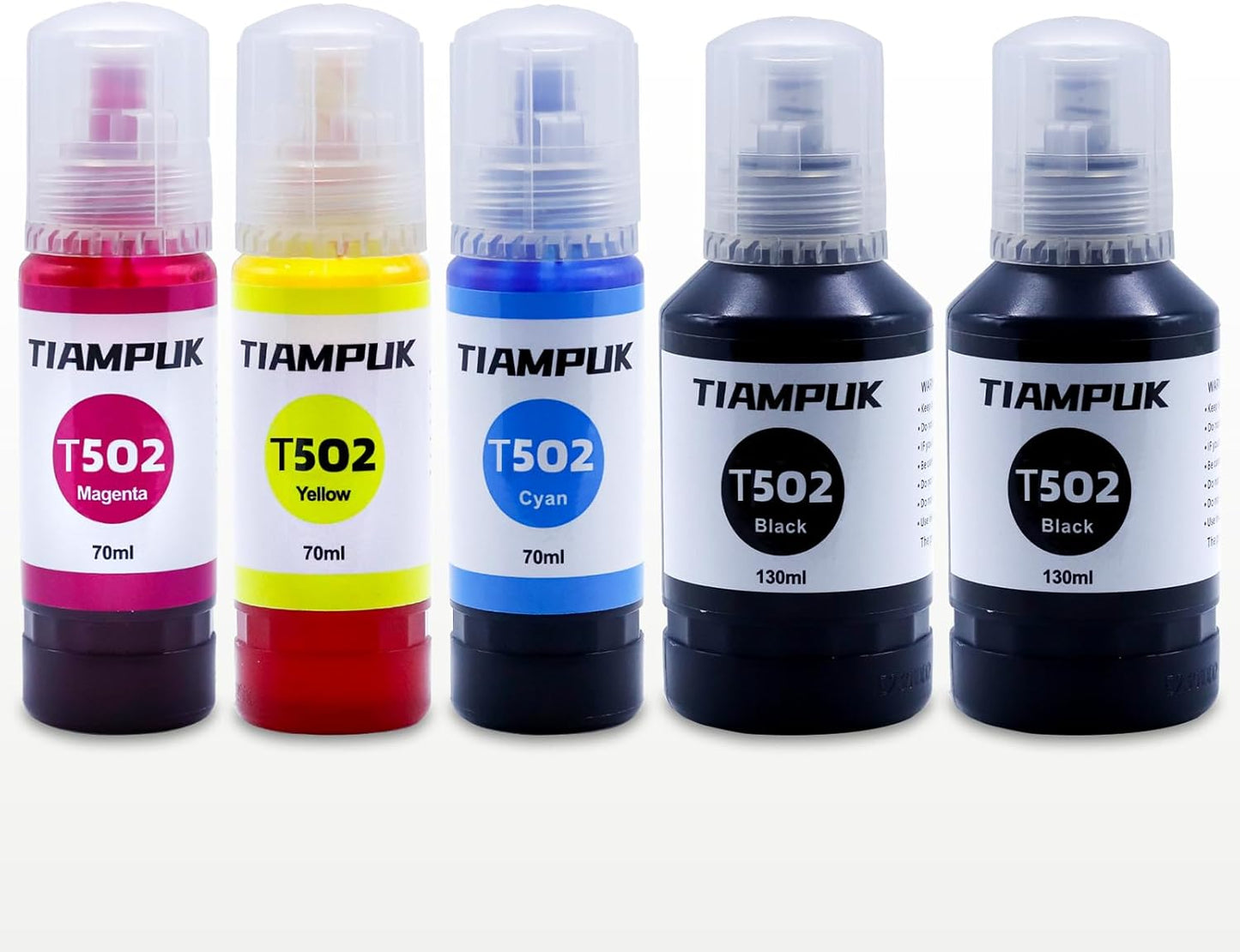 5 Pack T502 502 Ink Refill for Ecotank ET-4850 ET-4760 ET2750 ET-3760 ST-4000 ET-15000 ET-2850 ST-2000 ET-3710 ET-3850 ET-3750 ET-3830 ET4750 ET3700 ST3000 ET2700 ET2760 Printer