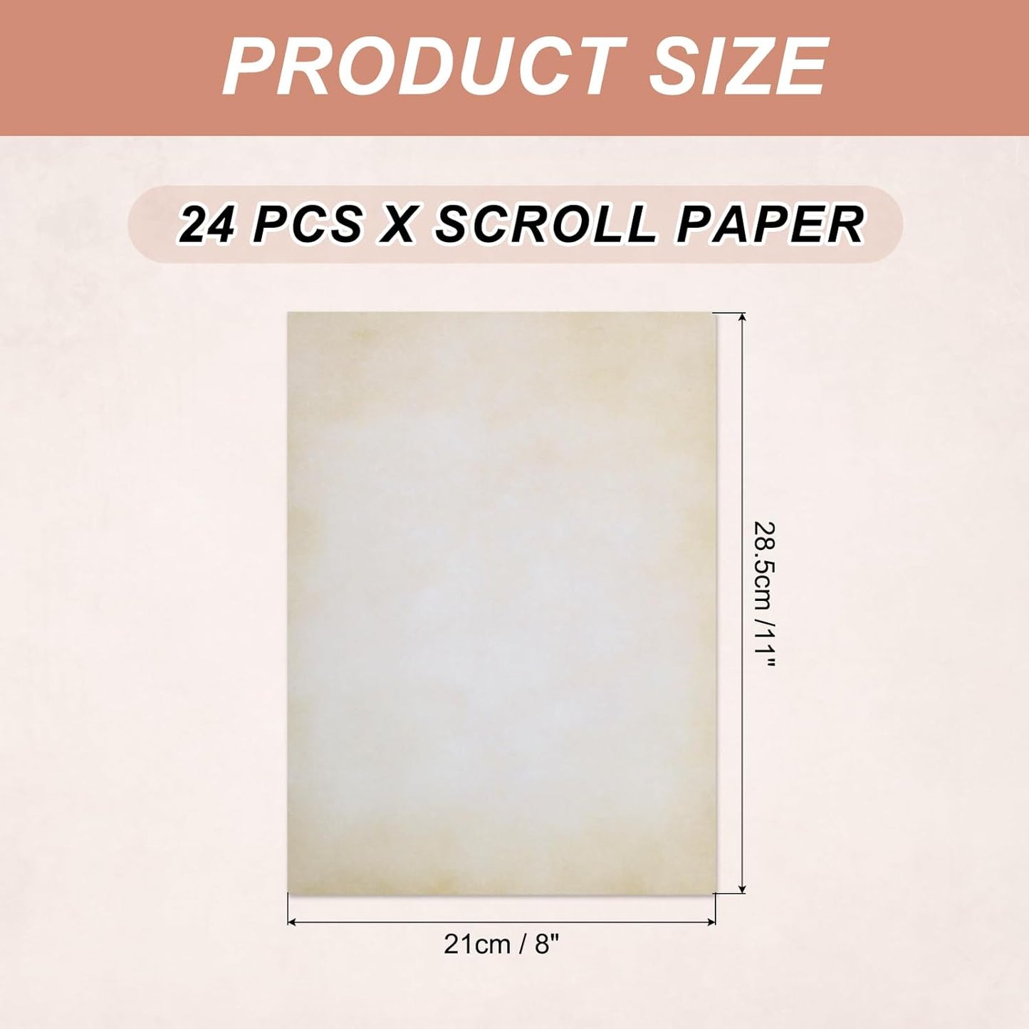 MECCANIXITY 24 Packs Vintage Cotton Paper Printer Paper Printer Edge White Brown Gradient Classic for Letter Writing, Invitations, Wedding-8 x 11 Inch