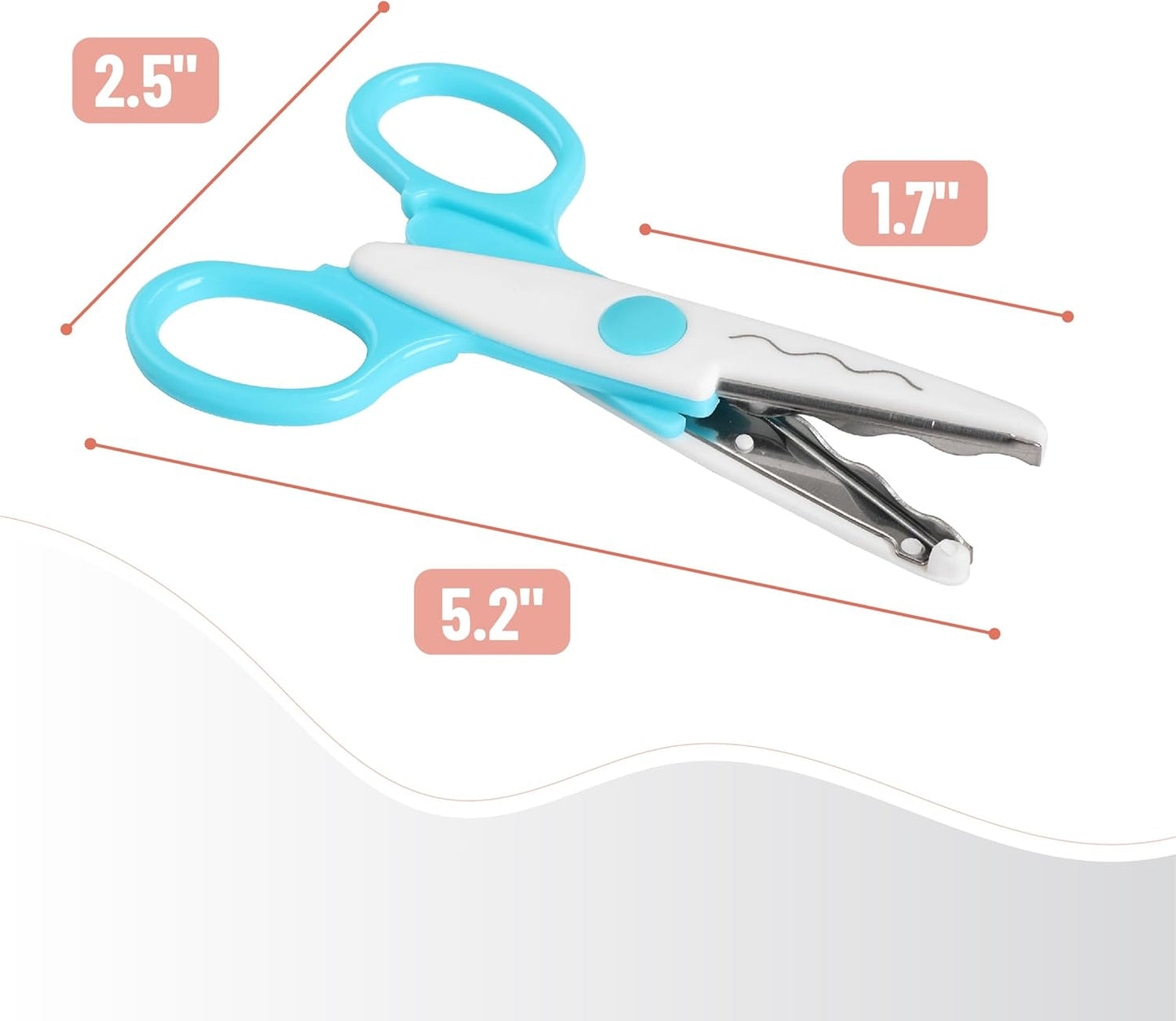 Mr. Pen Craft Scissors - Decorative Edge, 6 Pack, White & Vibrant Color, Zig Zag & Pattern Scissors for Crafting & Scrapbooking