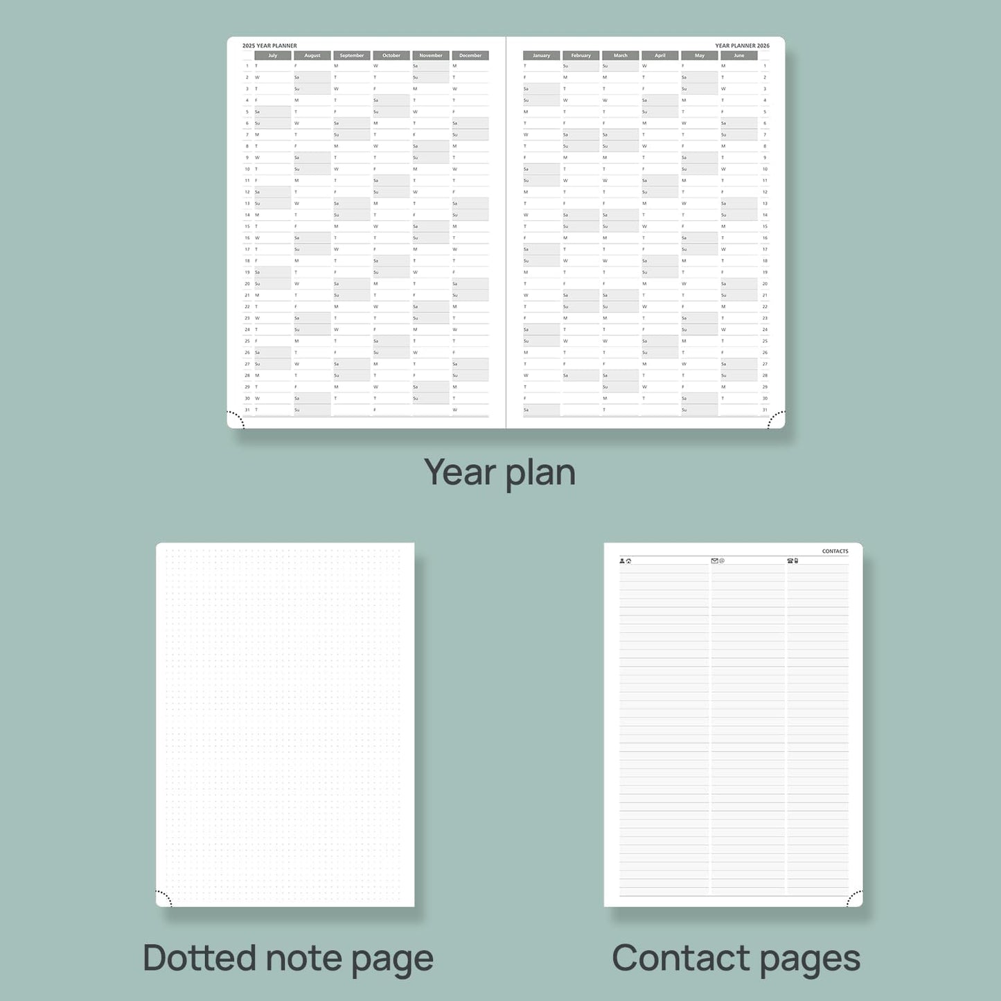 POPRUN 2025-2026 Daily Planner One Page Per Day (Large - 8.25'' x 12'') - Academic Calendar (July 2025 - June 2026), 2025 Day Appointment Book with Monthly Tabs, Hardcover - Violet