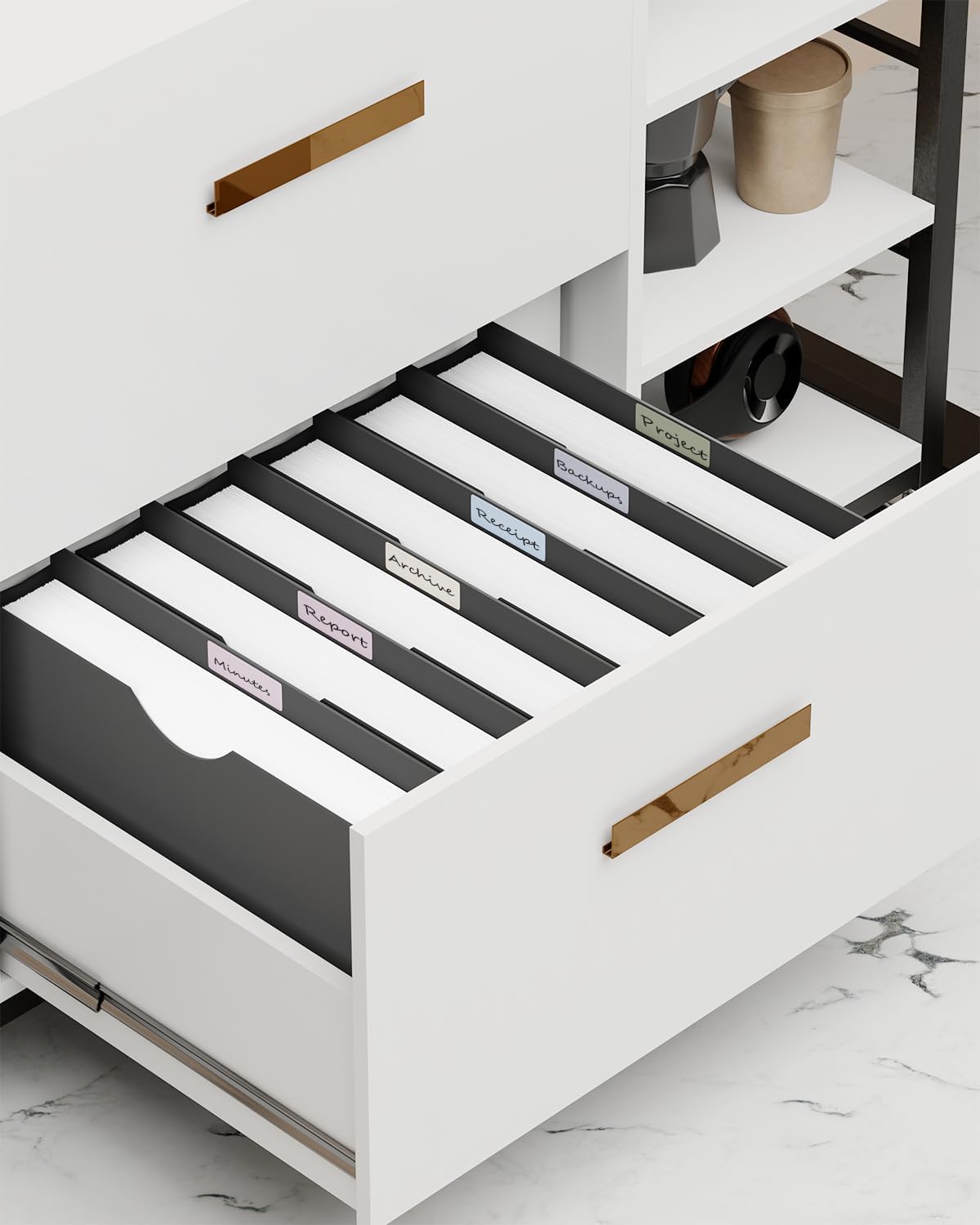 ANSOOK 2 Inch Plastic File Jackets, Manila File Folders Letter Size, Heavy Duty Expanding File Folders, Expansion Pocket, Reinforced Straight Cut Tab, 12 Pack, Black Folders for Office School Home