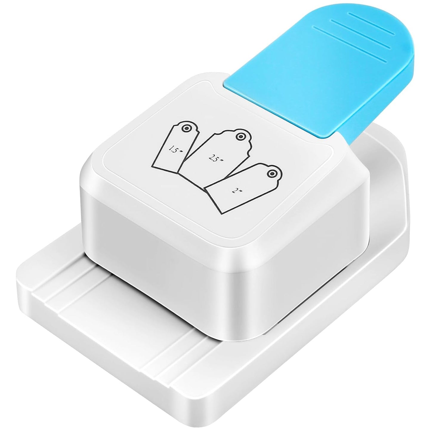 3 in 1 Craft Tag Punch, 1.5/2/2.5 Inch Gift Tag Paper Punches for Tags DIY Scrapbooking Craft, DIY-Projects Puncher for Card Making Scrapbooking Supplies, 1PC Blue