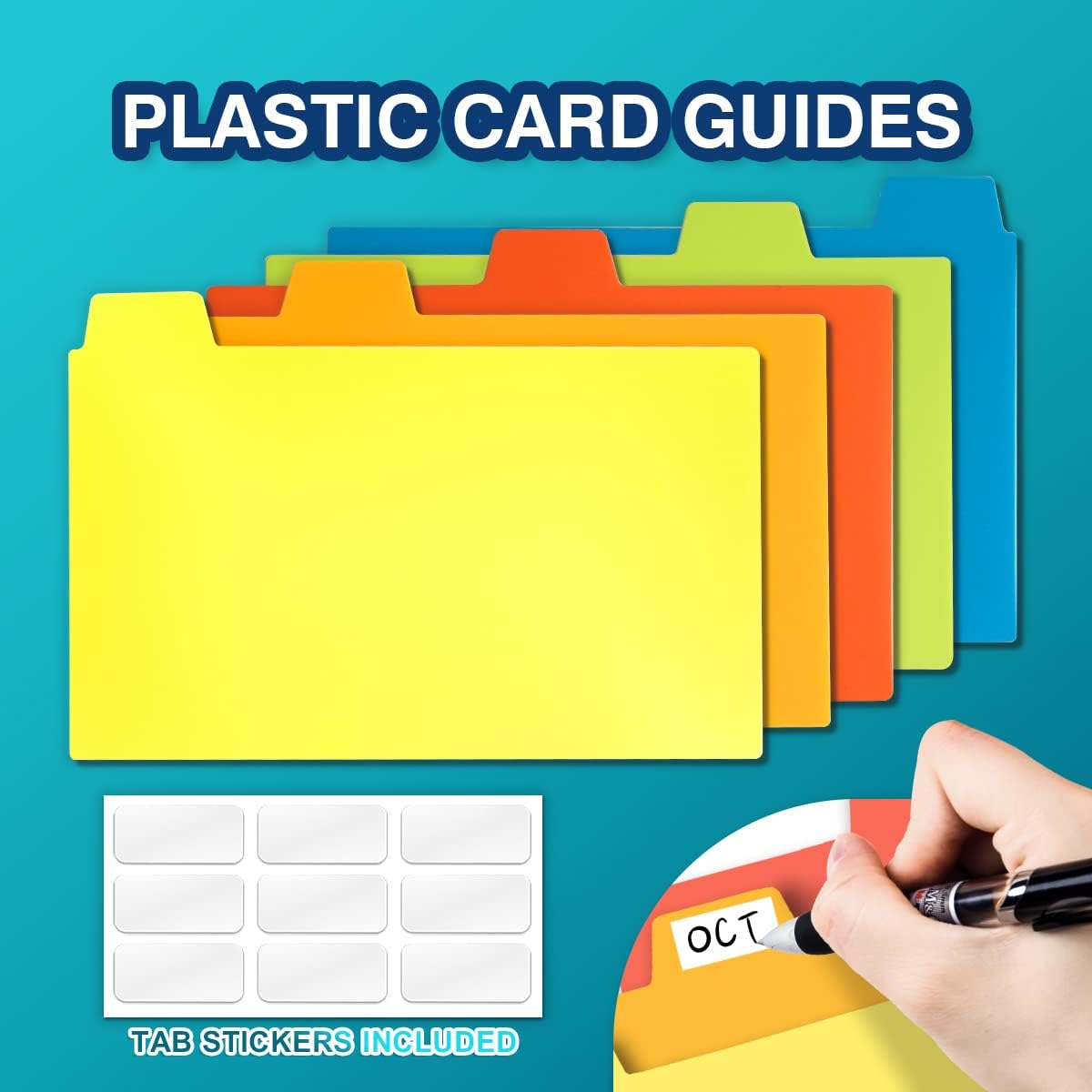 H4D 3x5 Index Card Case with 100 Heavyweight Ruled Index Cards and Dividers, Black