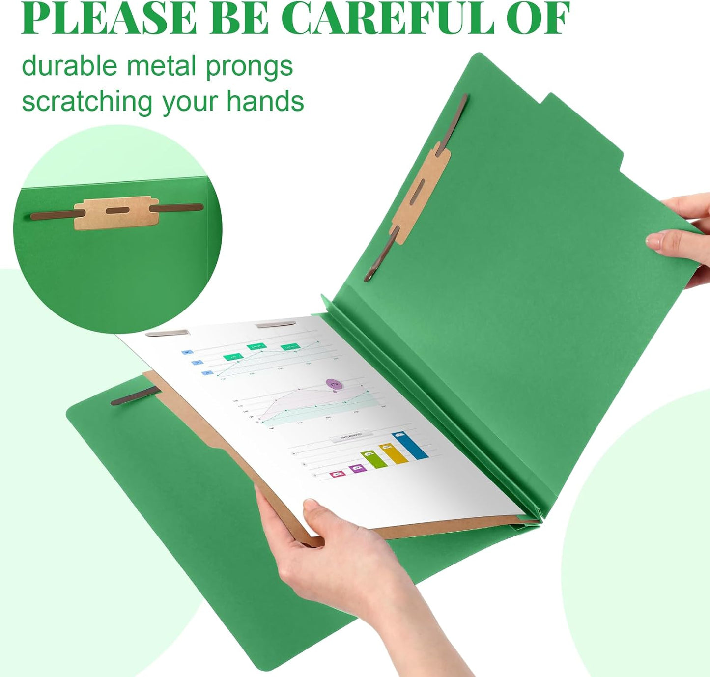 72 Pcs Classification Folders Letter Size, 1 Divider Pressboard File Folder with Fasteners, Expanding File Organizer Bulk for Teachers, Clergy, Office, Church, Christmas Donations (Green)