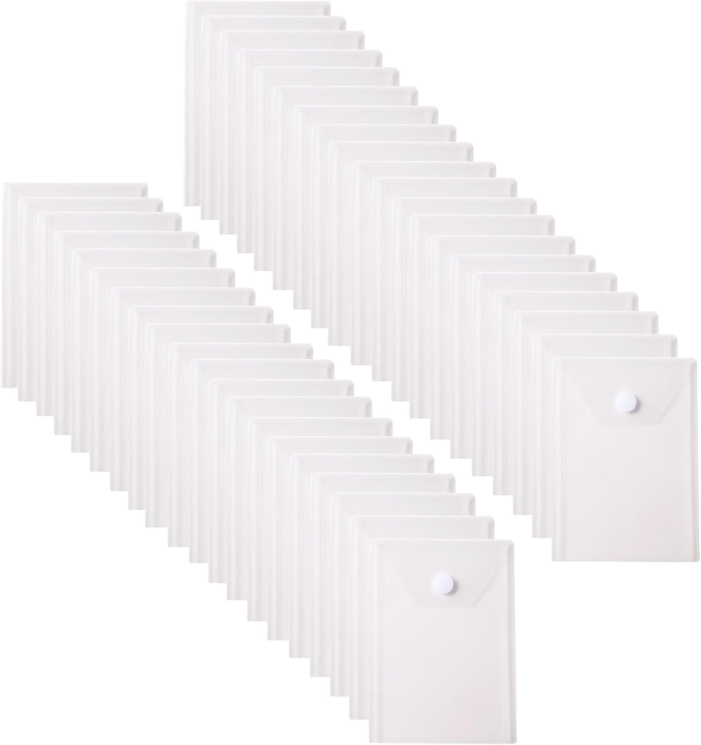 6''x4'' Vertical Plastic Envelopes Hook Loop Closure Coupon Receipt Storage Holder 40 Pack