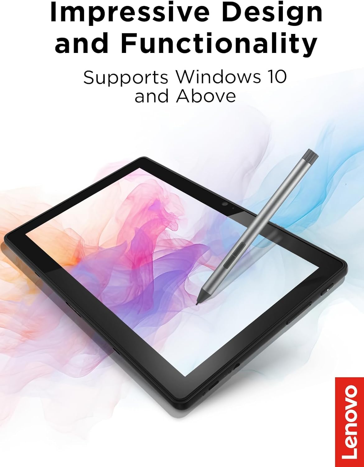 Lenovo Digital Pen 2 (Laptop) - Ultra-Tactile Response - 4,096 Levels of Pressure - Natural Feel Elastometer Pen Tip - Extended Battery Life - Silver, Grey