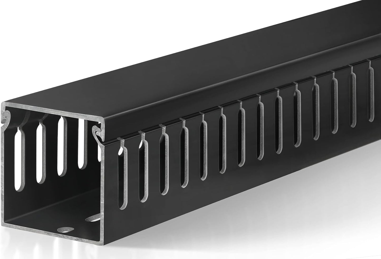 ZhiYo Cable Raceway 78in(2xL39in), Server Rack Cable Management Under Desk Cord Organizer, Electrical Safe PVC Cable Channel Open Slot Wire Raceway for Network/PC/TVs, Wire Duct H2 x W2in Black