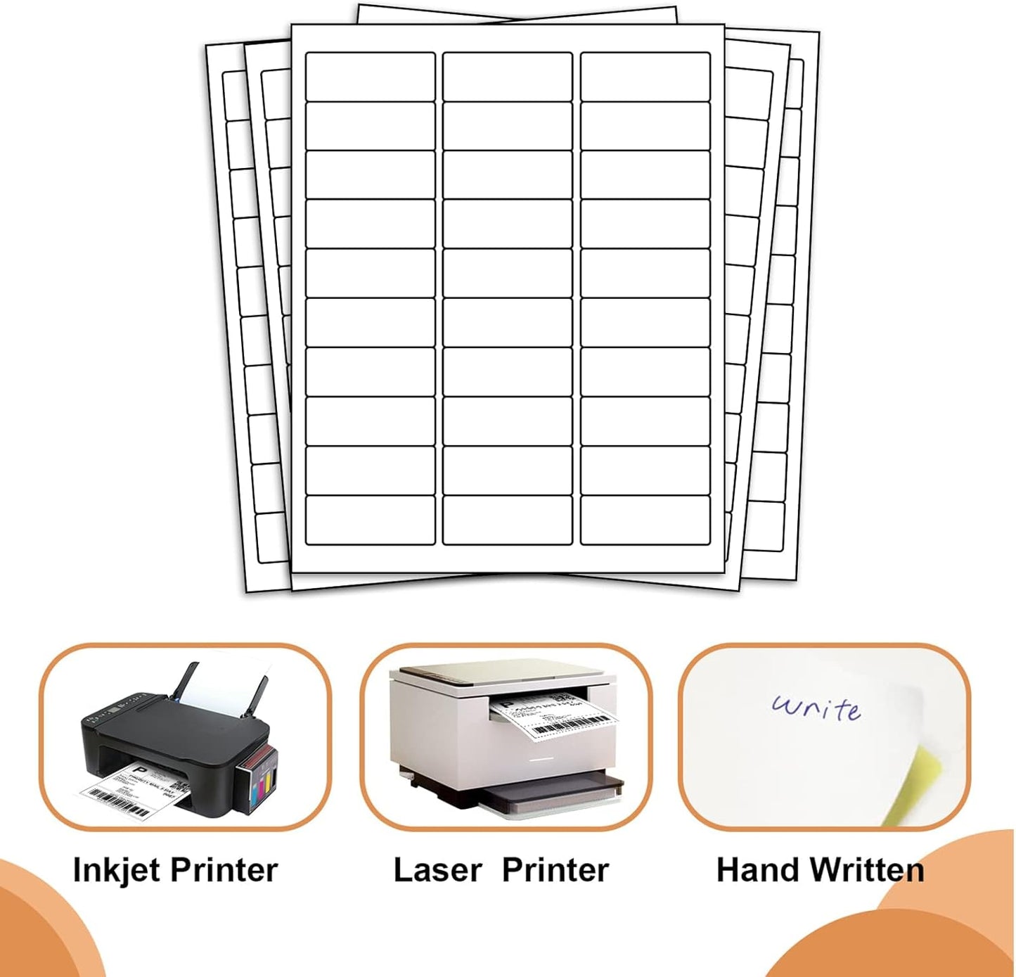 1" X 2-5/8" 30 Up Mailing Labels for Laser/Inkjet Printer, Address Labels, Shipping mailing Labels (25Sheets - 750 Labels)