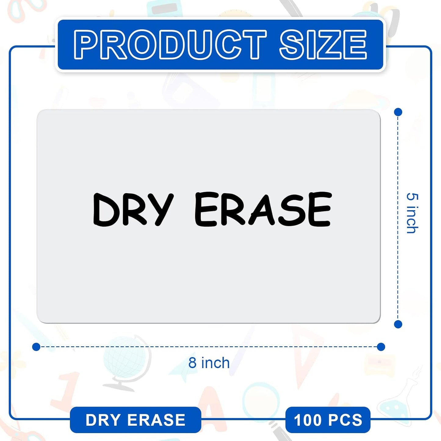 Harloon 100 Pcs Dry Erase Index Cards 5 x 8 Inch Laminated Reusable Dry Erase Note Cards Sheets for Office to Do List (White)