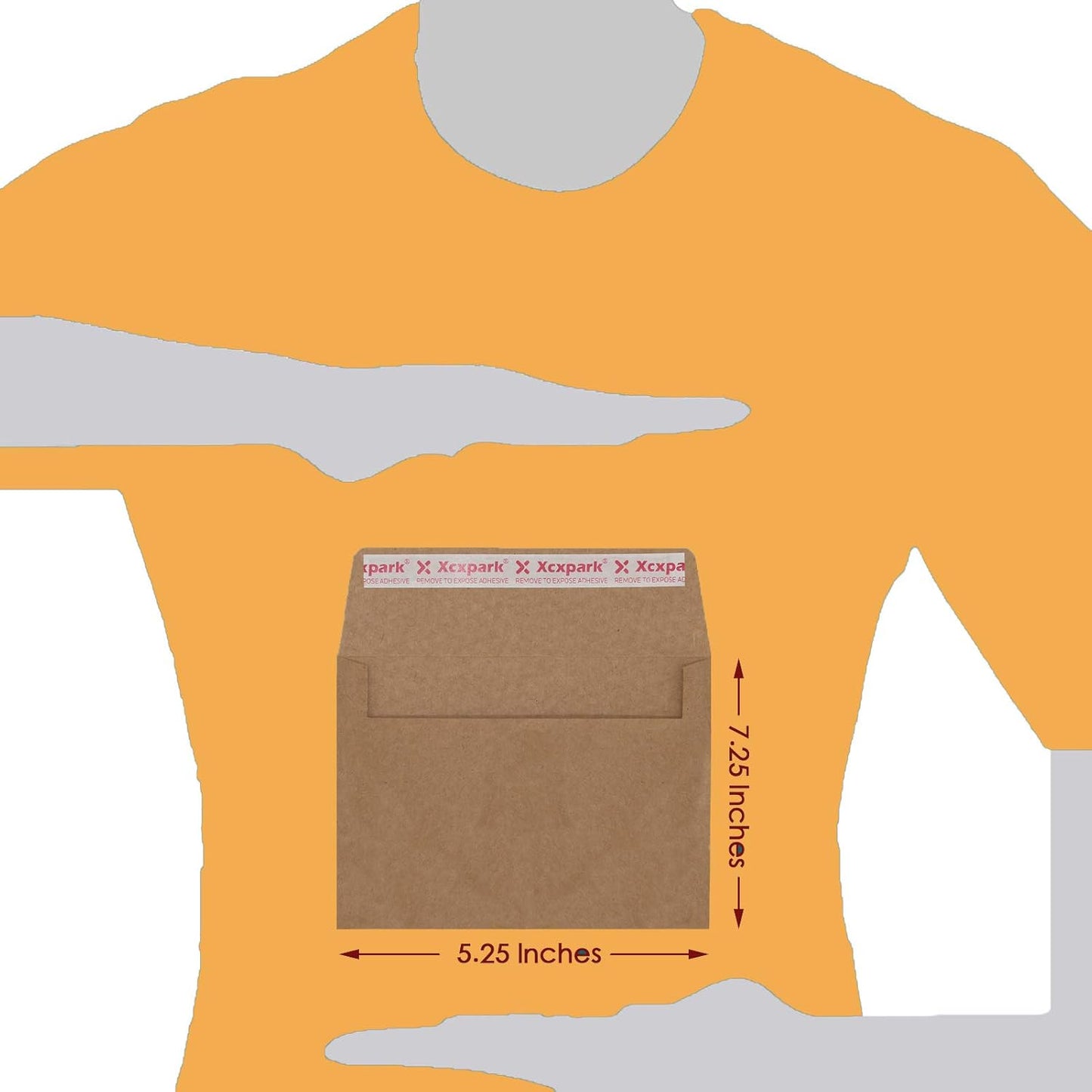 100 Qty Printable A7 Invitation Envelopes 5.25X7.25 inches Cards, Self Seal 120GSM Brown Kraft Paper Envelopes for Invitations, Papers, Photos, Documents, Wedding, Baby Shower, Easy to Seal