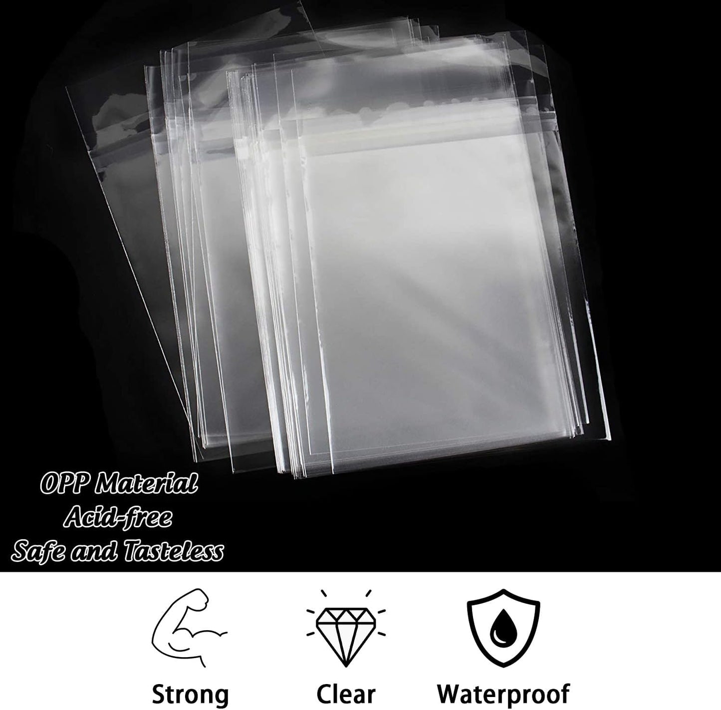 AUEAR, 12"x18" (100 Pack) Clear Plastic Sleeves - Acid Free 1.6Mil Crystal Resealable Bags -Fit for Prints, Photos, Documents, Clothing, T-Shirt