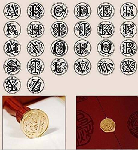 Luxury Vintage Alphabet Initial P Wood Gift Box Pack Engraved Wedding Invitation Classical Old-fashioned Antique Wax Seal Sealing Stamp Wax Sticks Melting Spoon Stamp Maker Gift Box Kit Set