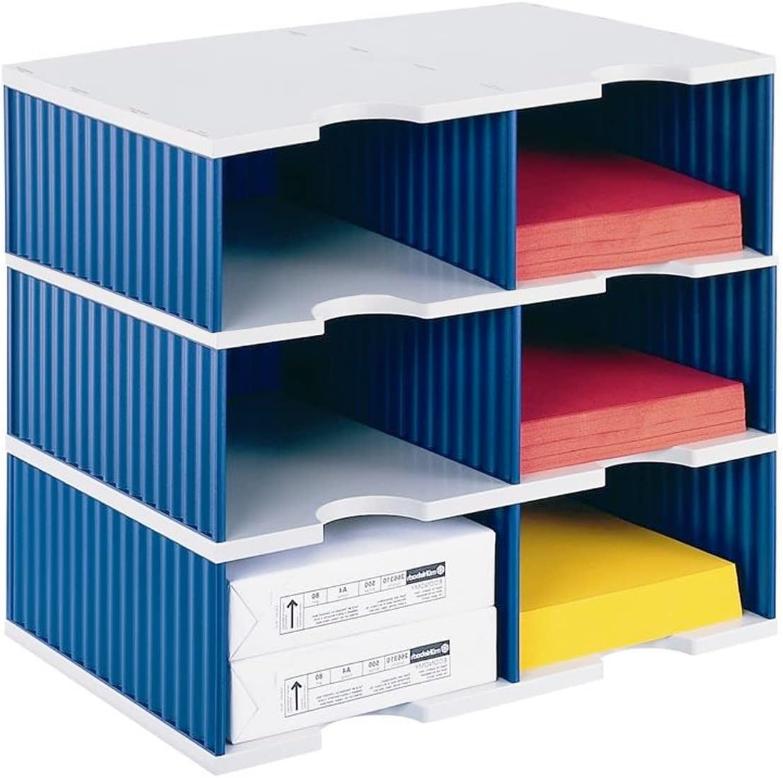 Ultimate Office Tierdrop Desktop Organizer. 6-Compartment High Capacity Mail, Classroom and Literature Sorter, Features Extra High Slots for Bulky Packages & Supplies. Add-On Tiers for Easy Expansion