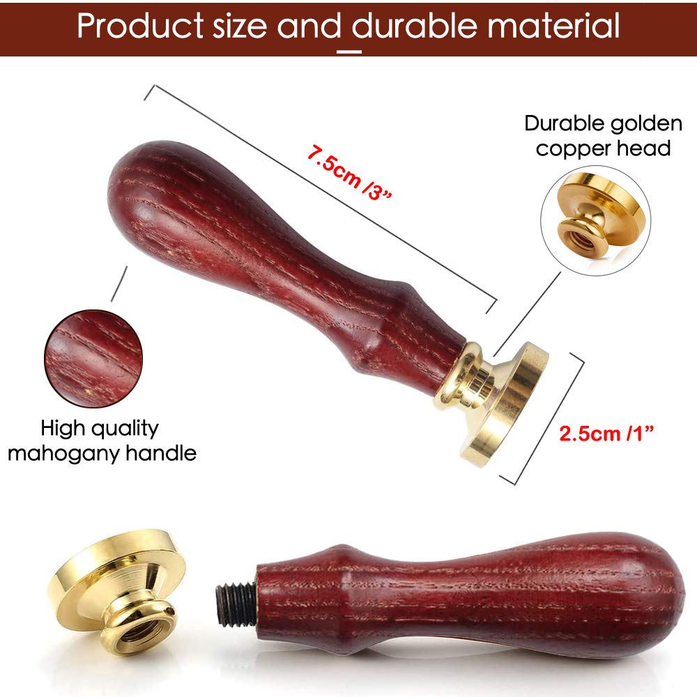 Wax Seal Stamp Gift Box Set, 6 Pcs Sealing Wax Stamps Copper Seals 1 Wooden Hilt, Wax Stamp Kit for Cards Envelopes, Gift Packaging (Vast Universe Series)