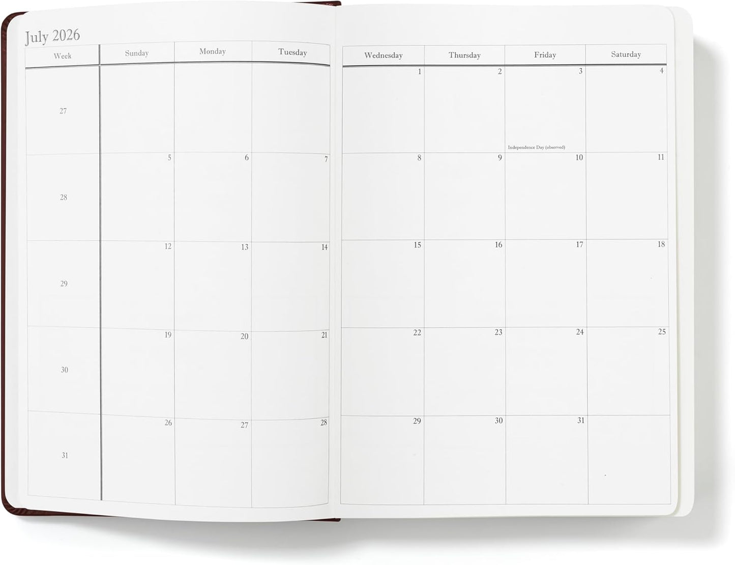 Wykeham's Executive 2026 Daily Journal Planner – US Public Holidays & Format – Customization Available (Personalized Conker, 8.5"×5.5")