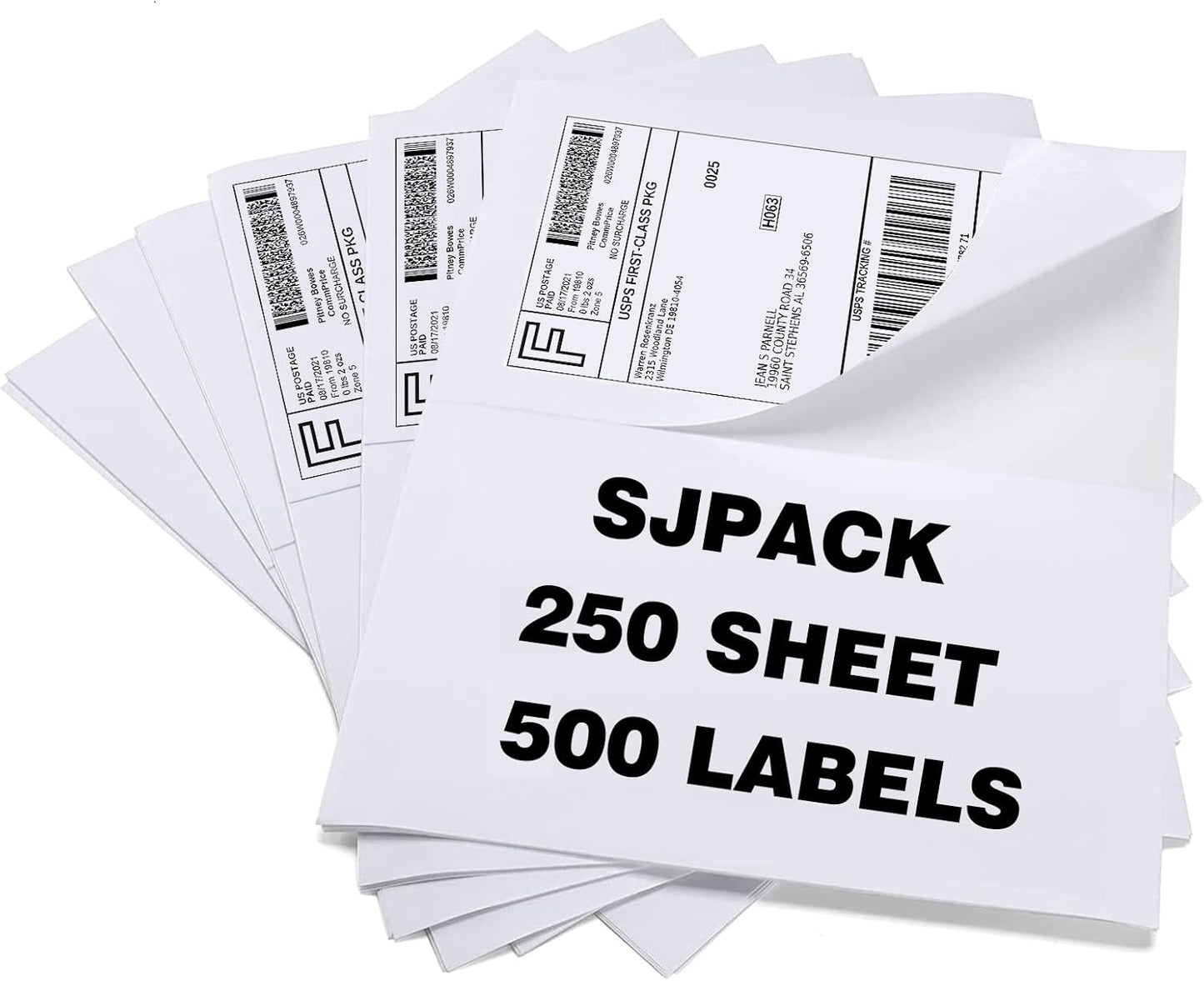 Half Page Self Adhesive Shipping Labels, 8.5" x 5.5" Shipping Labels Compatible Laser & Inkjet Printer 2 Label Per Sheet (250 sheets-500 Label)