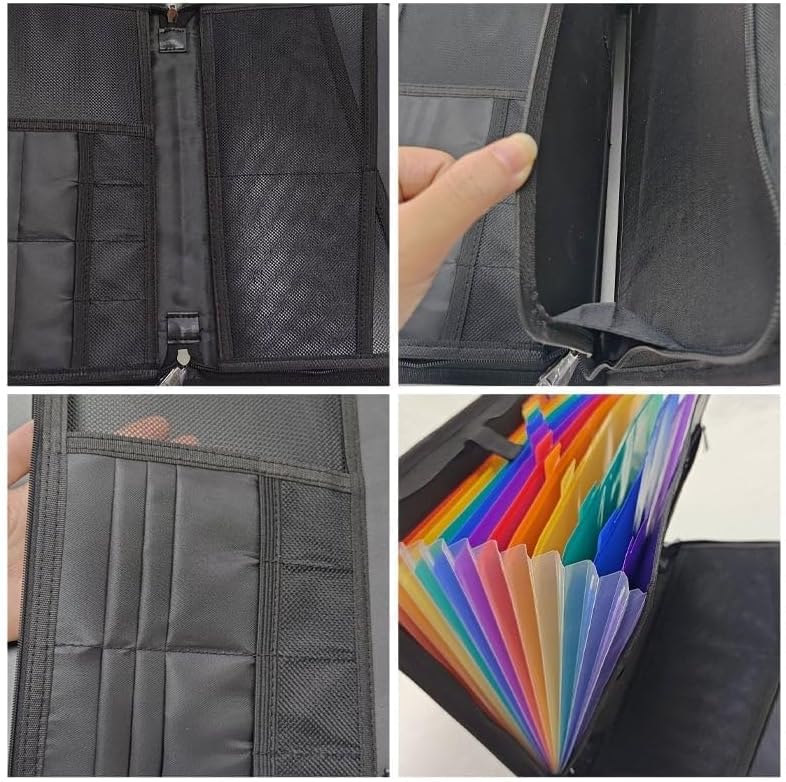 Large Capacity A4 Fireproof File Folder with Handle, Waterproof & Dustproof Accordion Document Organizer with Multiple Pockets for Home, Office & Travel (3 Set)