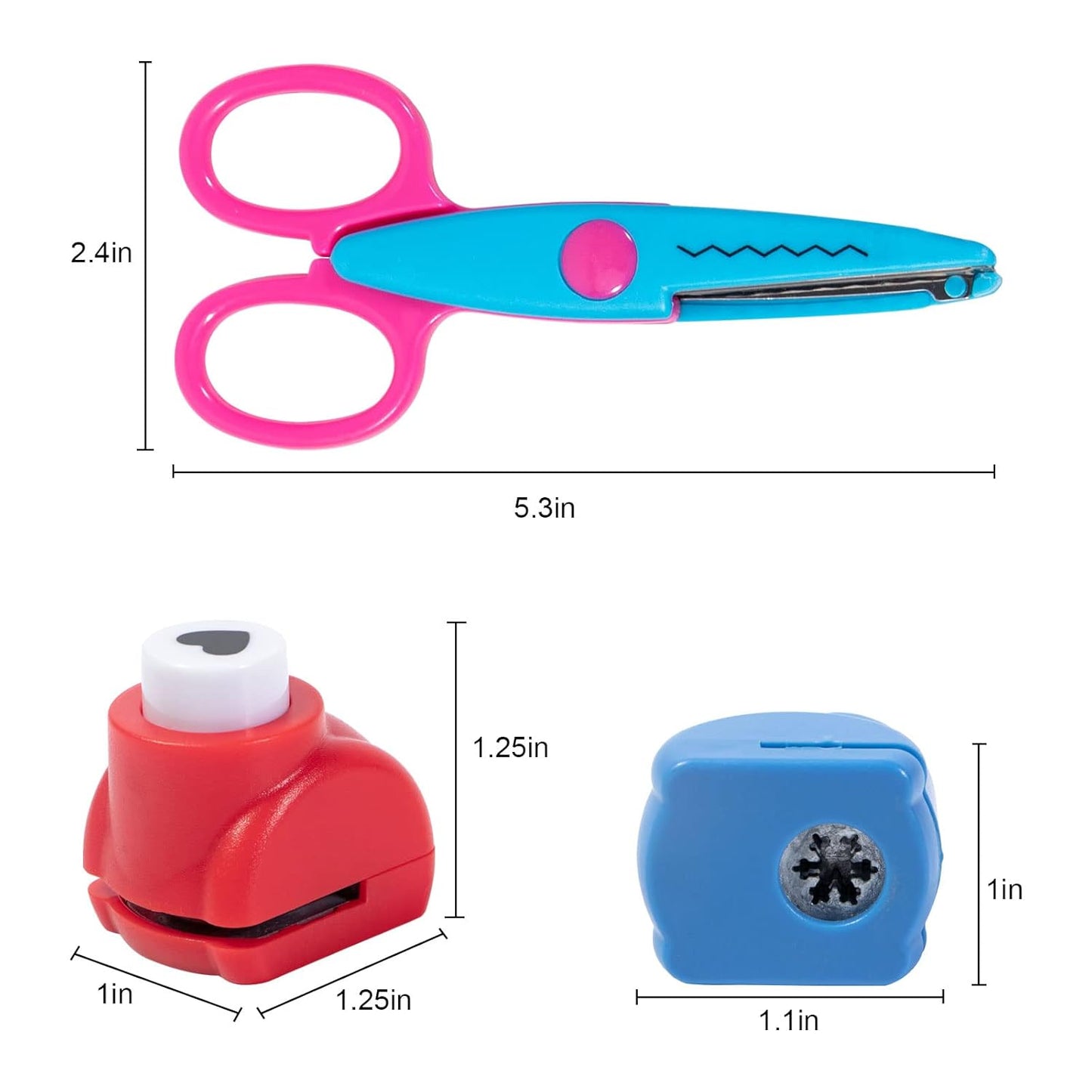 Craft Punch and Creative Scissors, 16pcs Decorative Edge Set, Perfect for Scrapbooking, Crafts, School Work, DIY Photos Album