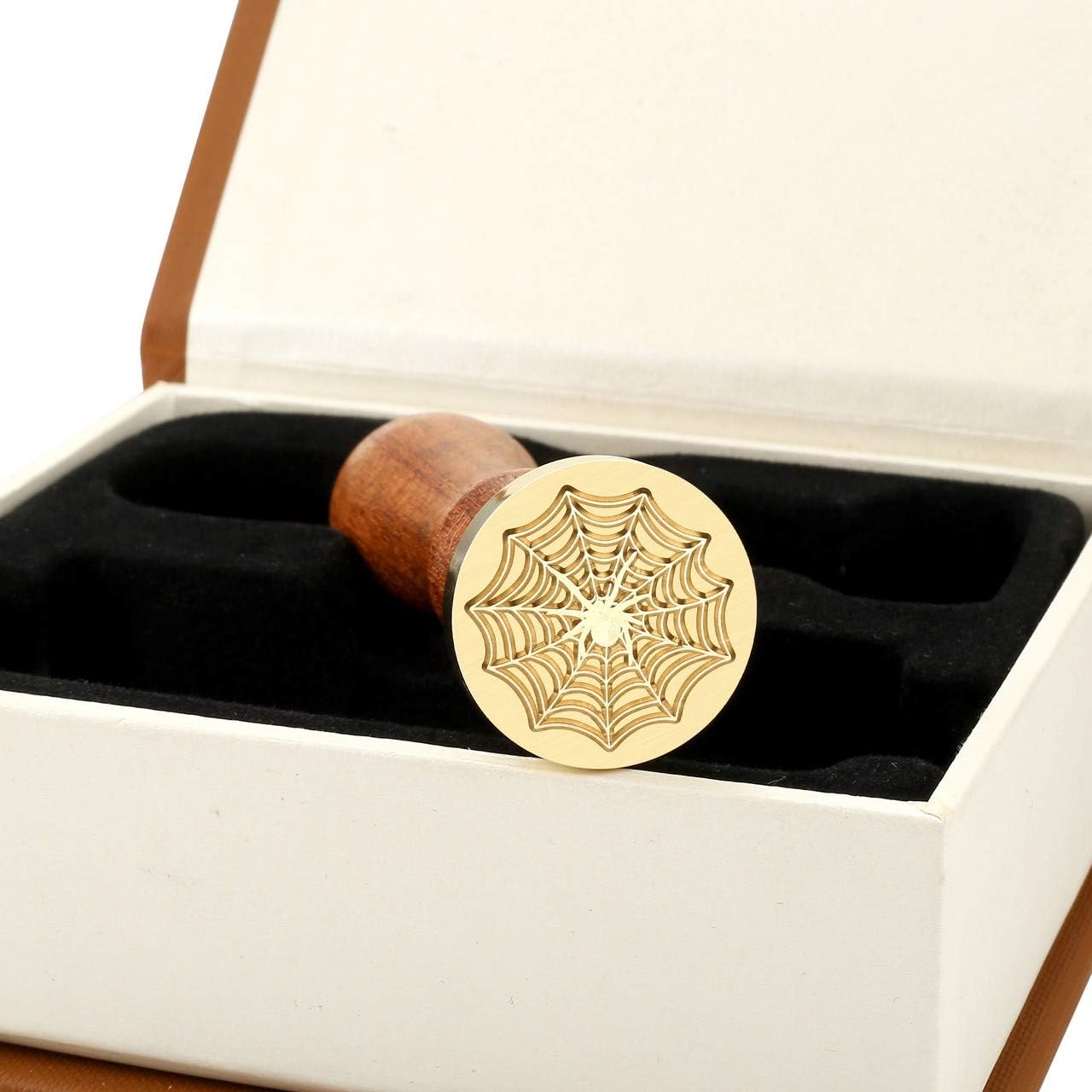 Yoption 6 Pcs Wax Seal Stamp Set, Halloween Sealing Wax Stamps Kit, Wooden Handle with Brass Head for Halloween Invitation Gift Cards