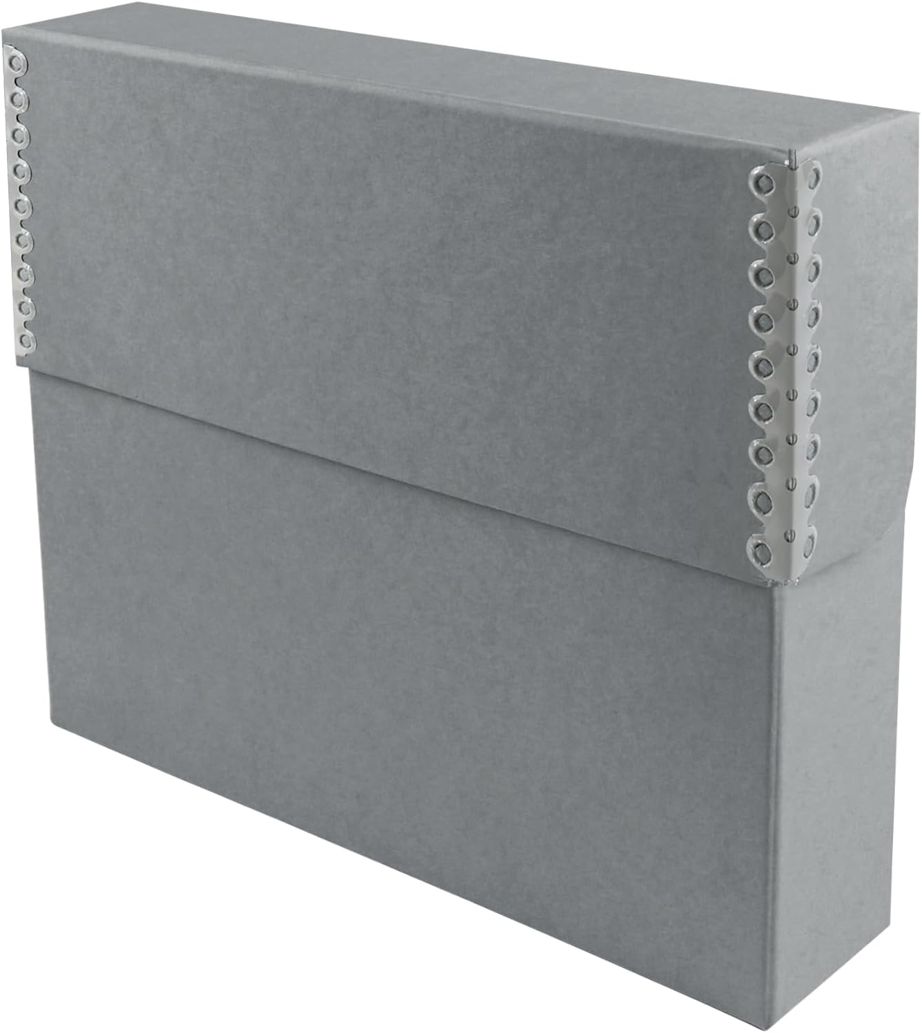 Lineco Archival Document Storage Box with Metal Edge, Acid-Free Gray Boxboard, Organize and Store Files, Prints, Photos, Legal-Sized Case 15.5" x 10.5" x 2.5" Wide