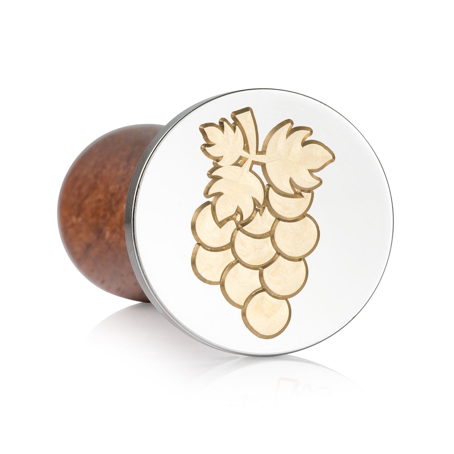 Mceal Wax Seal Stamp,Silver Brass Head with Rosewood Handle, 1.2"(30mm) Dia (Grape)
