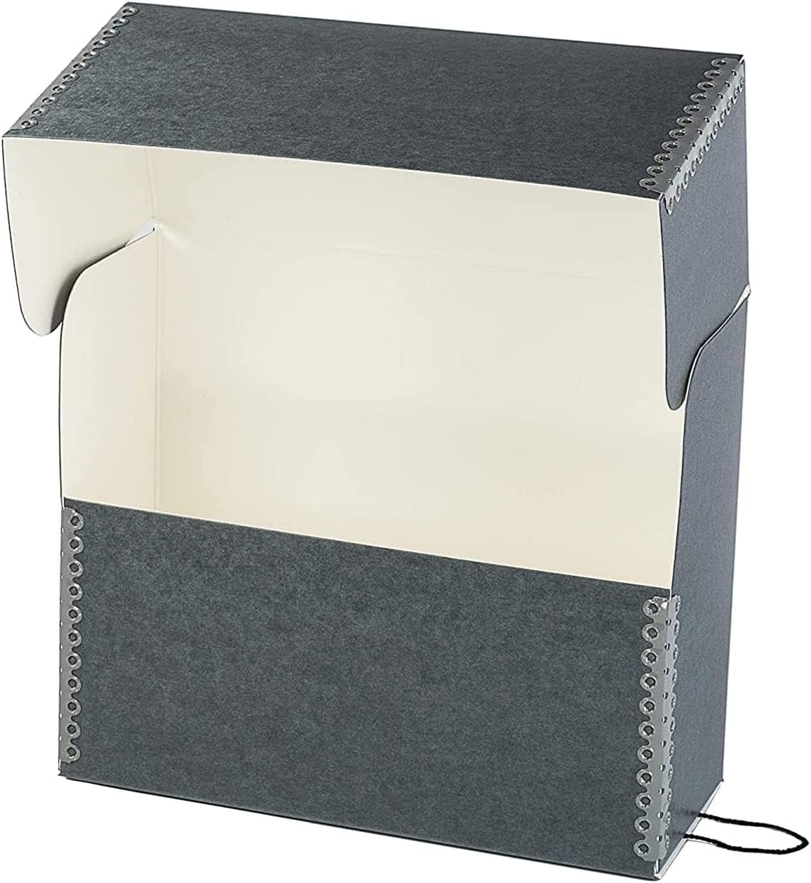 Lineco Archival Document Storage Box with Metal Edge, Acid-Free Gray Boxboard, Organize and Store Files, Prints, Photos, Letter-Sized Case 12.5" x 10.5" x 5" Wide, Pack of 2