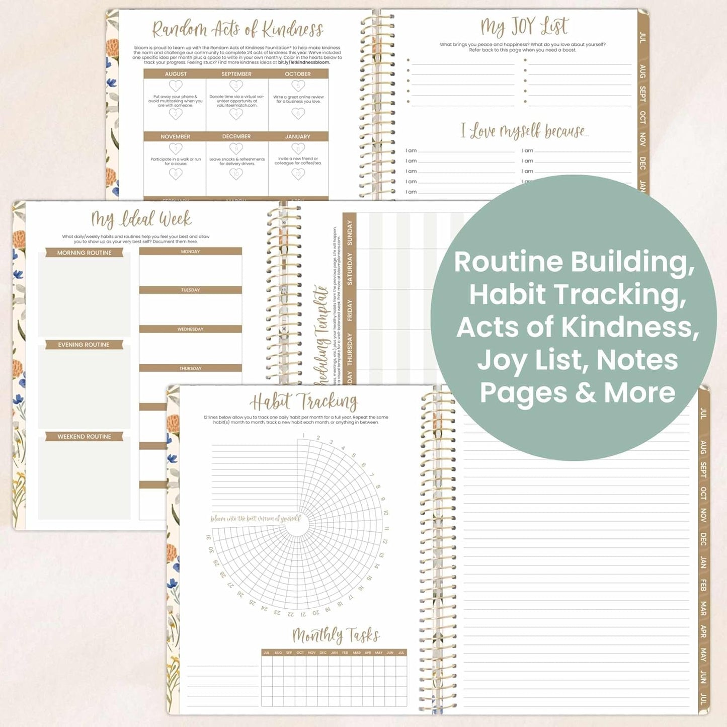 bloom daily planners 2025-2026 (8.5" x 11") Academic Year Day Planner (July 2025 - July 2026) - Weekly & Monthly Dated Agenda Organizer with Stickers & Tabs - Whimsical Wildflowers