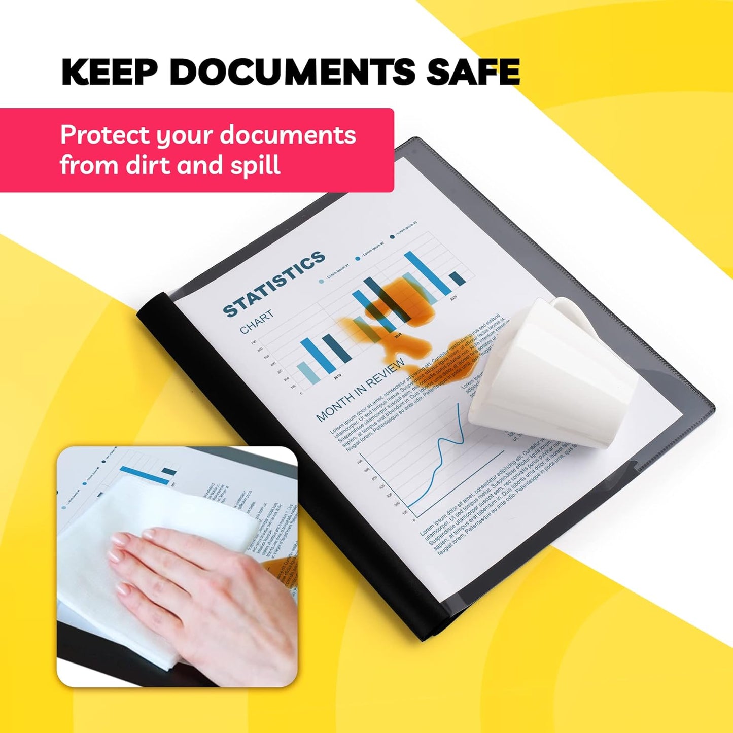 Report Covers - (Set of 6), 8.5 x 11 Letter Size, by Paper Plan, Clear Front Folders - Ideal for Presentations, Resumes & Keeping Your Documents Neat and Professional