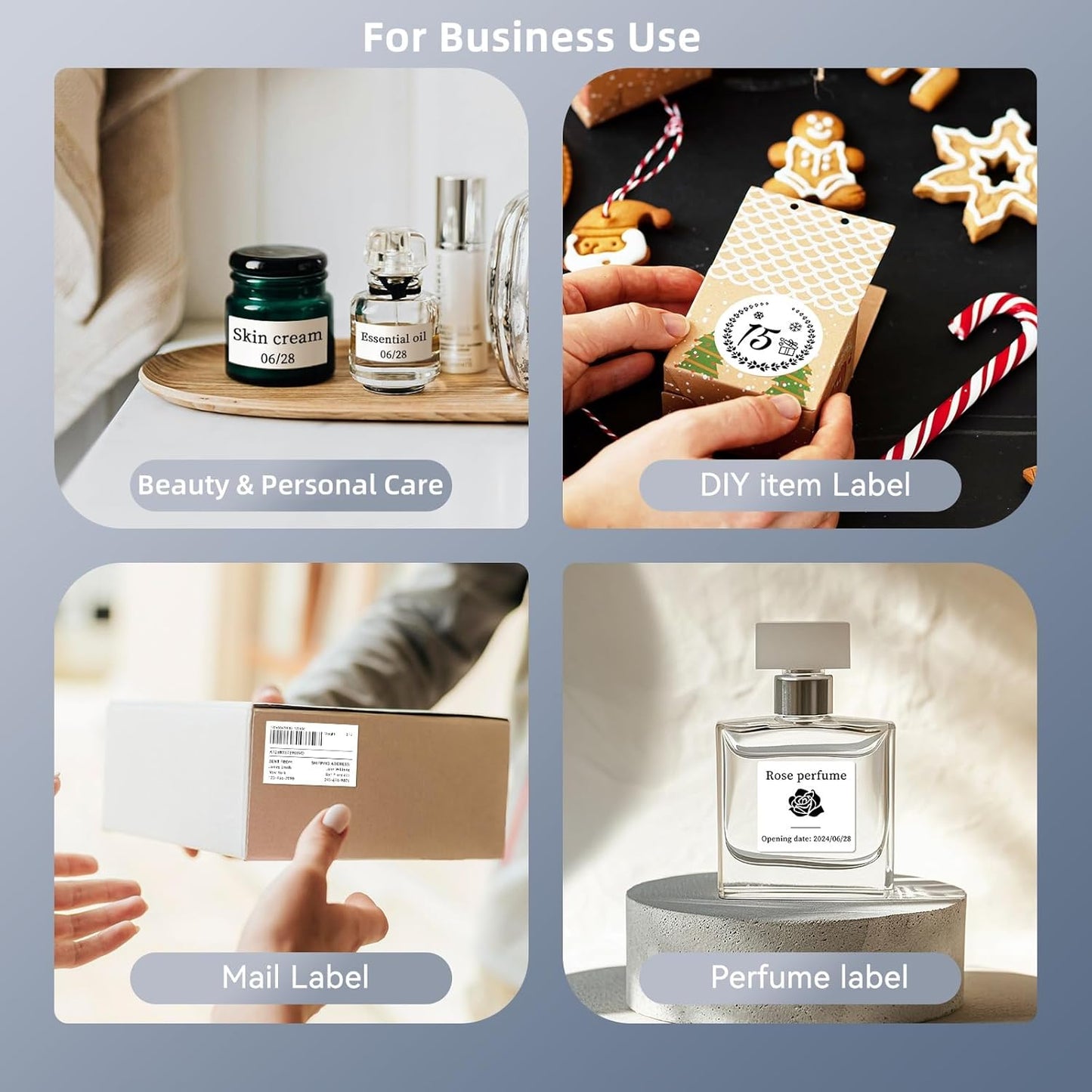 NIIMBOT B1 Label Maker with Tapes, 2 Inch Portable Thermal Label Printer for Home School Office Small Business, Address, Bakery, Crafts, Retail, Support Smartphones & PC, Silver